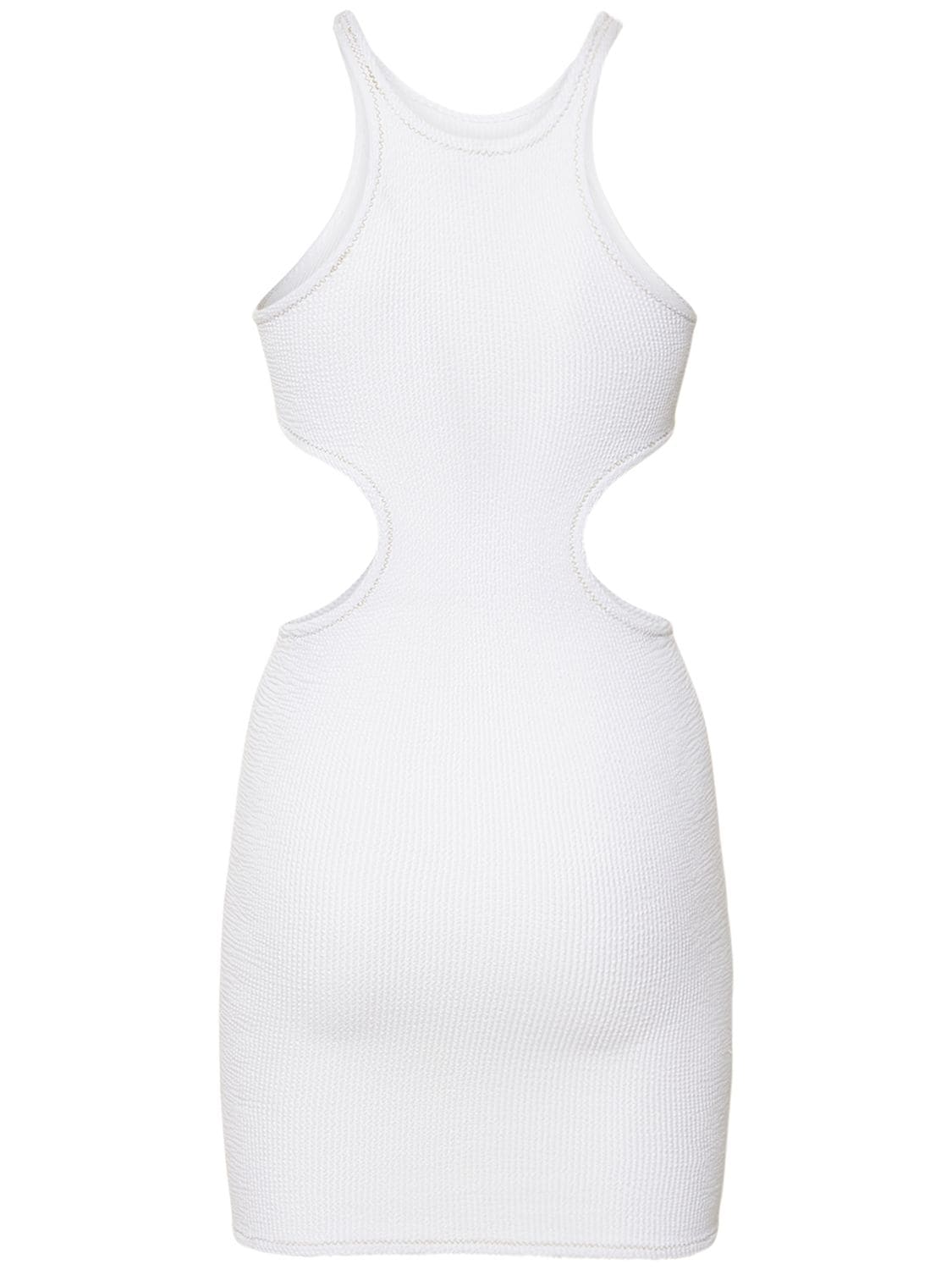 Shop Reina Olga Ele Cut Out Crinkle Stretch Mini Dress In White