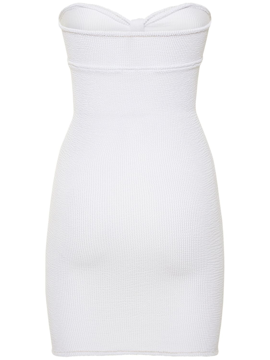 Shop Reina Olga Master Tigress Strapless Mini Dress In White