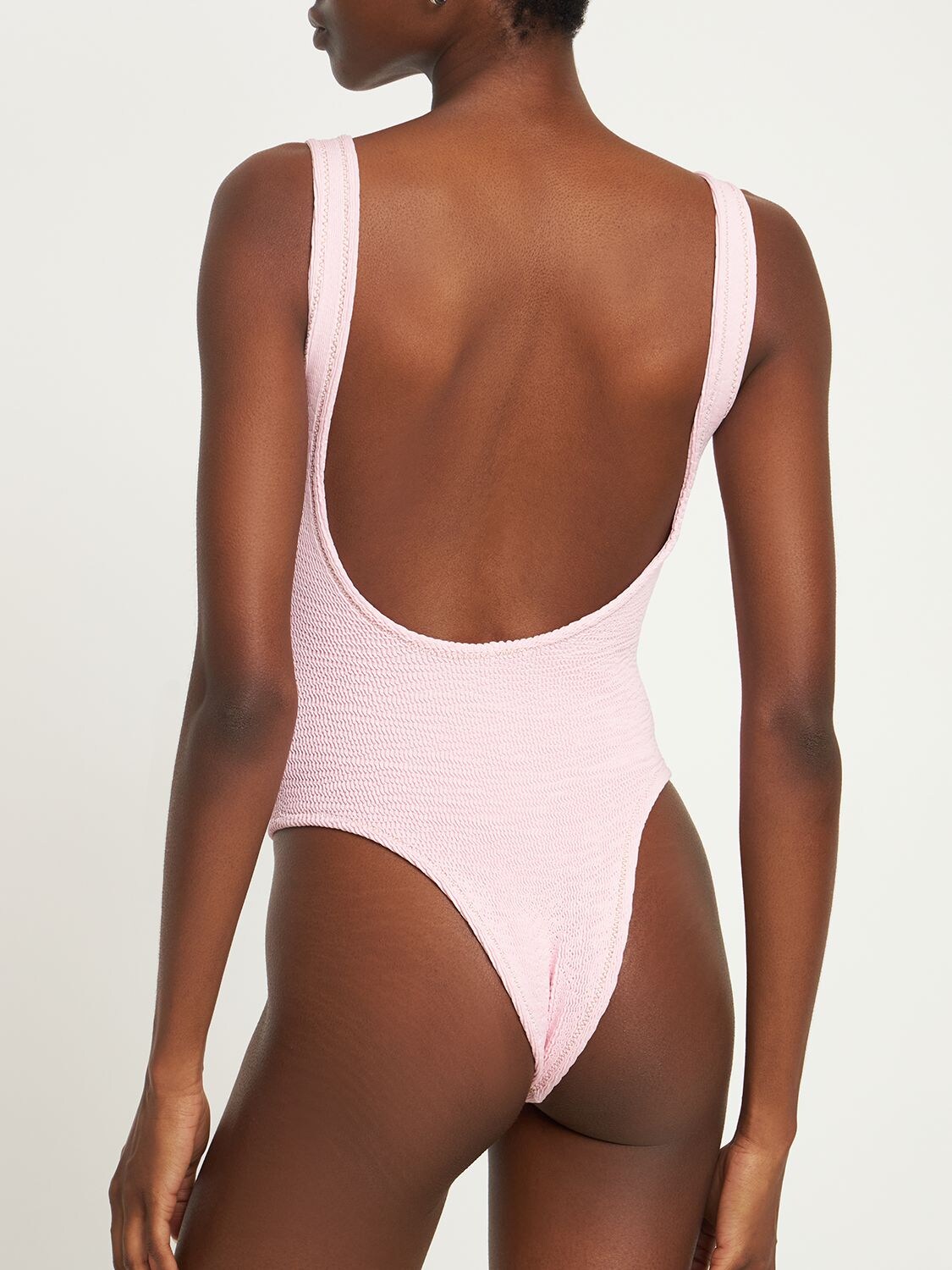 Shop Reina Olga Papaia Crinkled One Piece Swimsuit In Pink