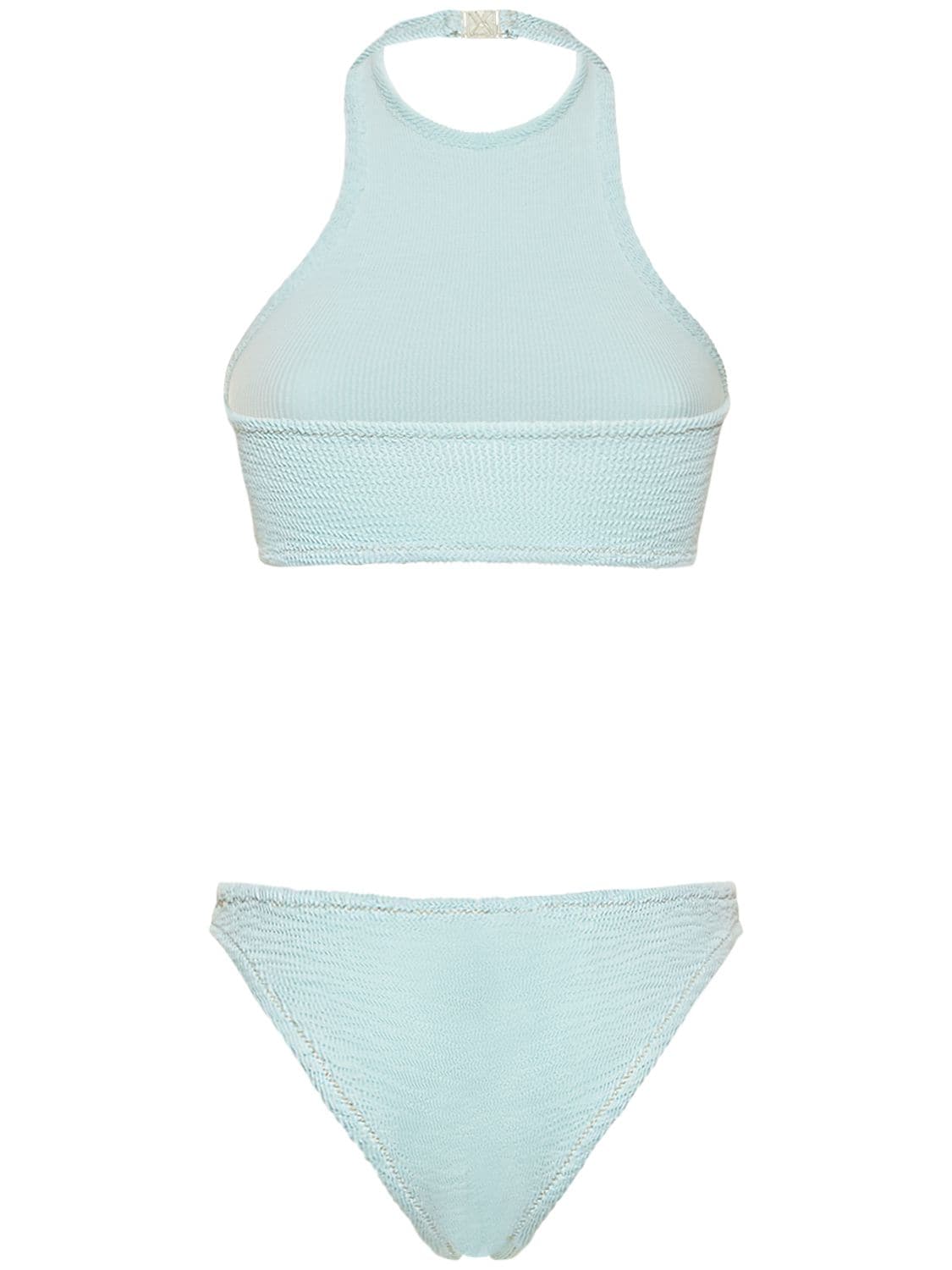 Shop Reina Olga The Longboarder Crinkled Lux Bikini In Light Blue