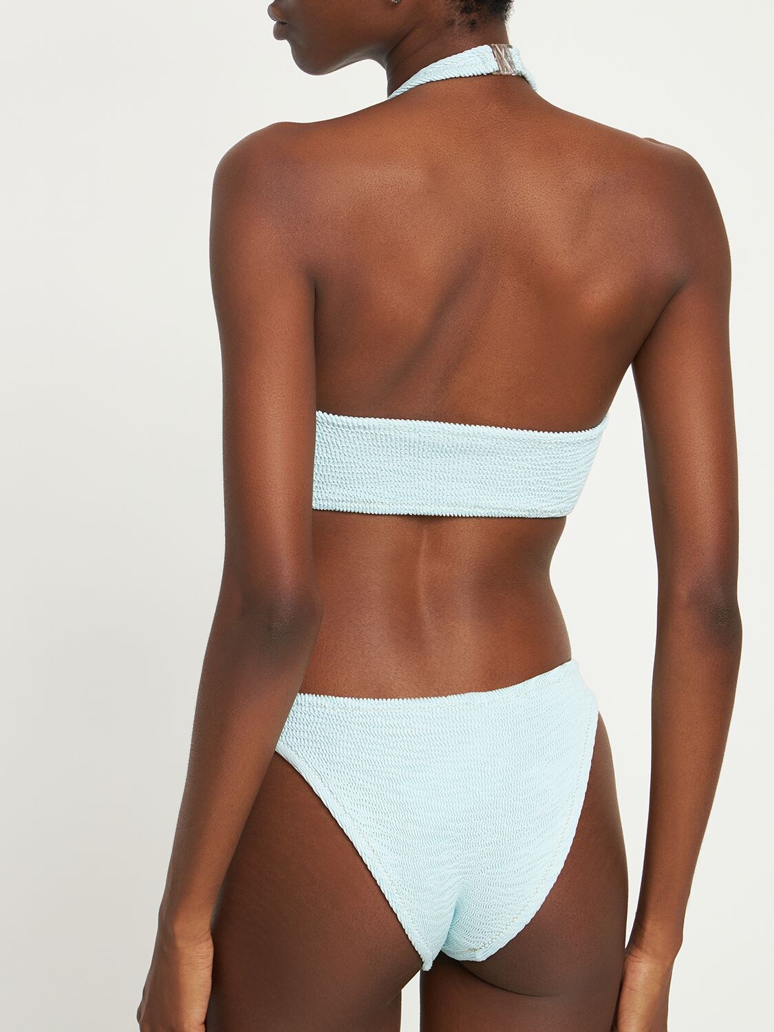 Shop Reina Olga The Longboarder Crinkled Lux Bikini In Light Blue