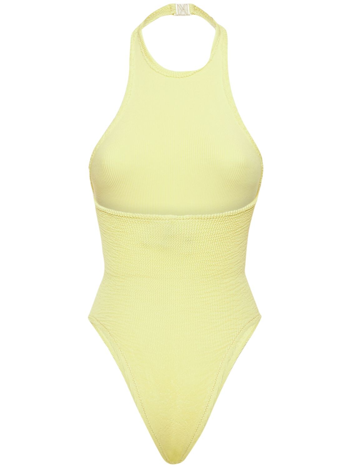 Shop Reina Olga The Surfer Crinkled One Piece Swimsuit In Yellow