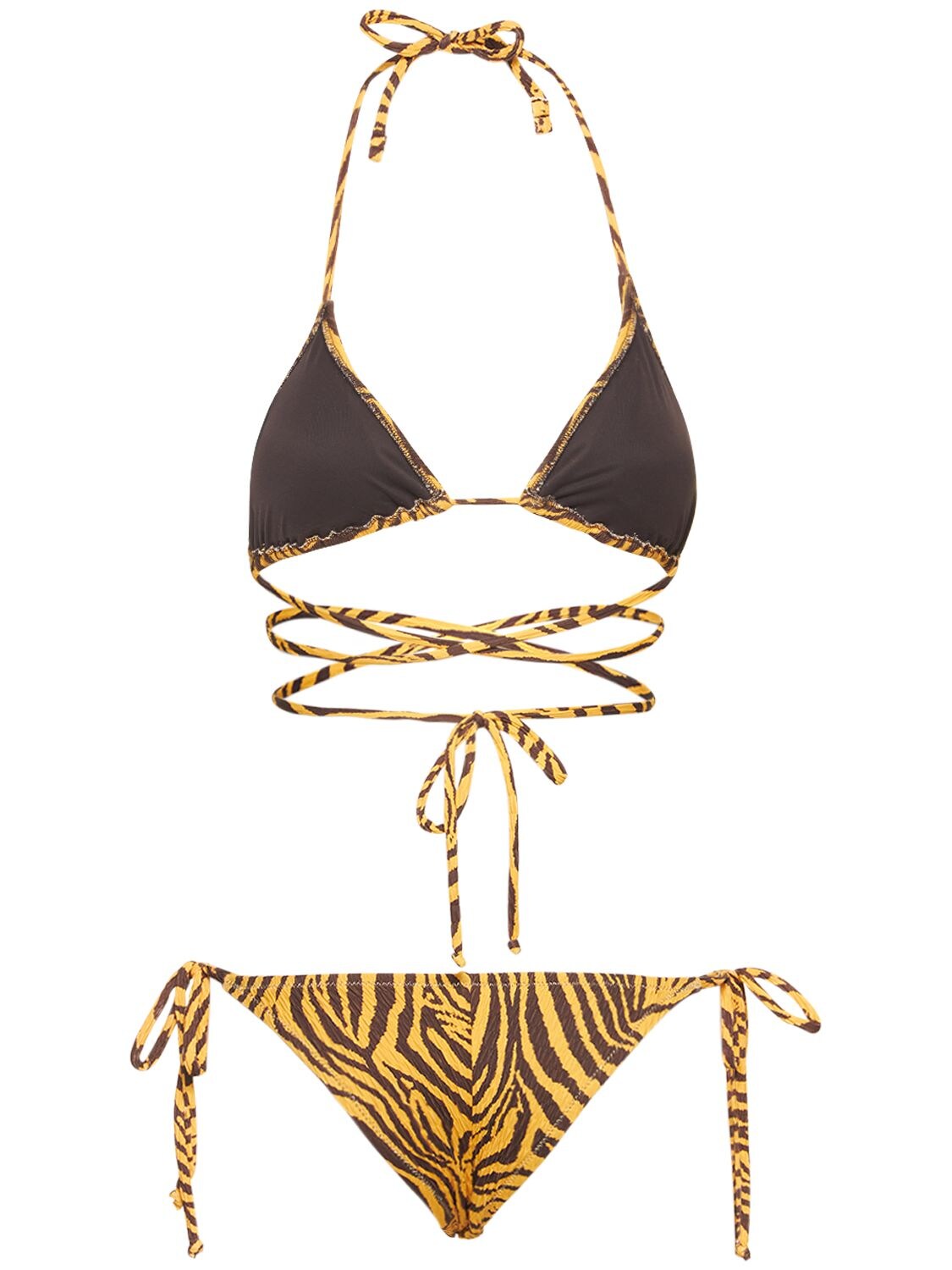 REINA OLGA MIAMI PRINTED TRIANGLE BIKINI 