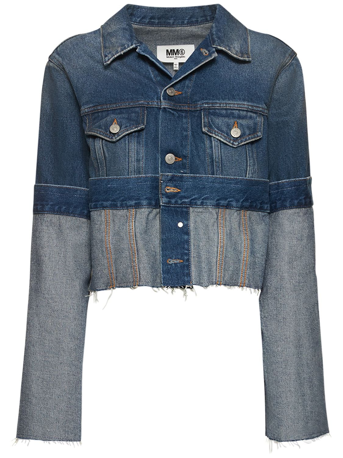 Maison Margiela raw-cut Collar Denim Jacket - Farfetch