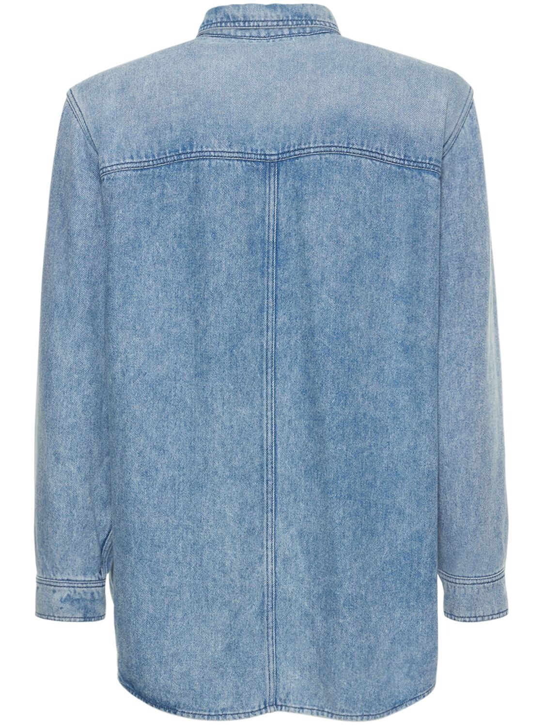 Shop Isabel Marant Light Lyocell Denim Shirt In Blue