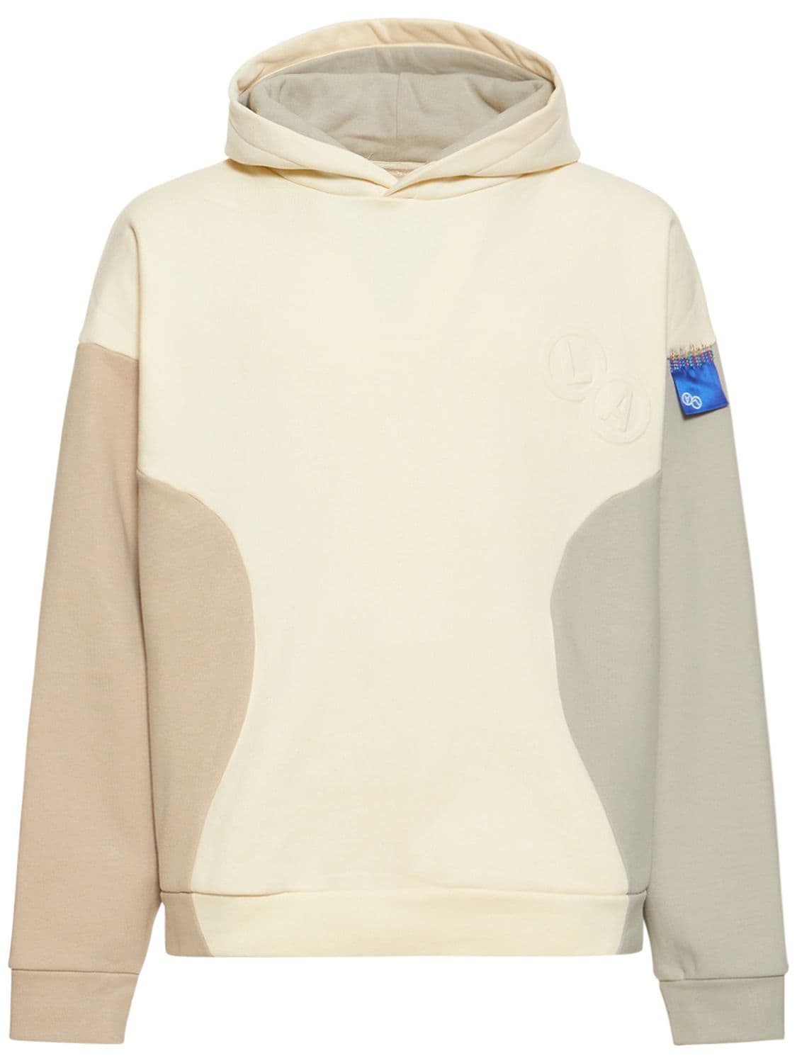 Lifted Anchors Embossed Logo Jersey Hoodie In Neutral