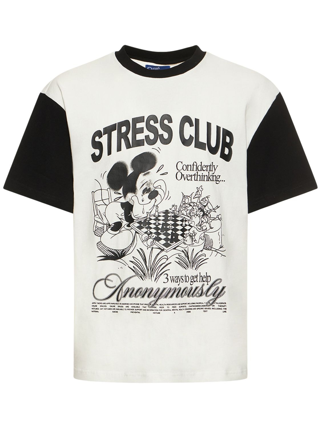 Lifted Anchors Stress Club Ringer Cotton Jersey T-shirt In Black