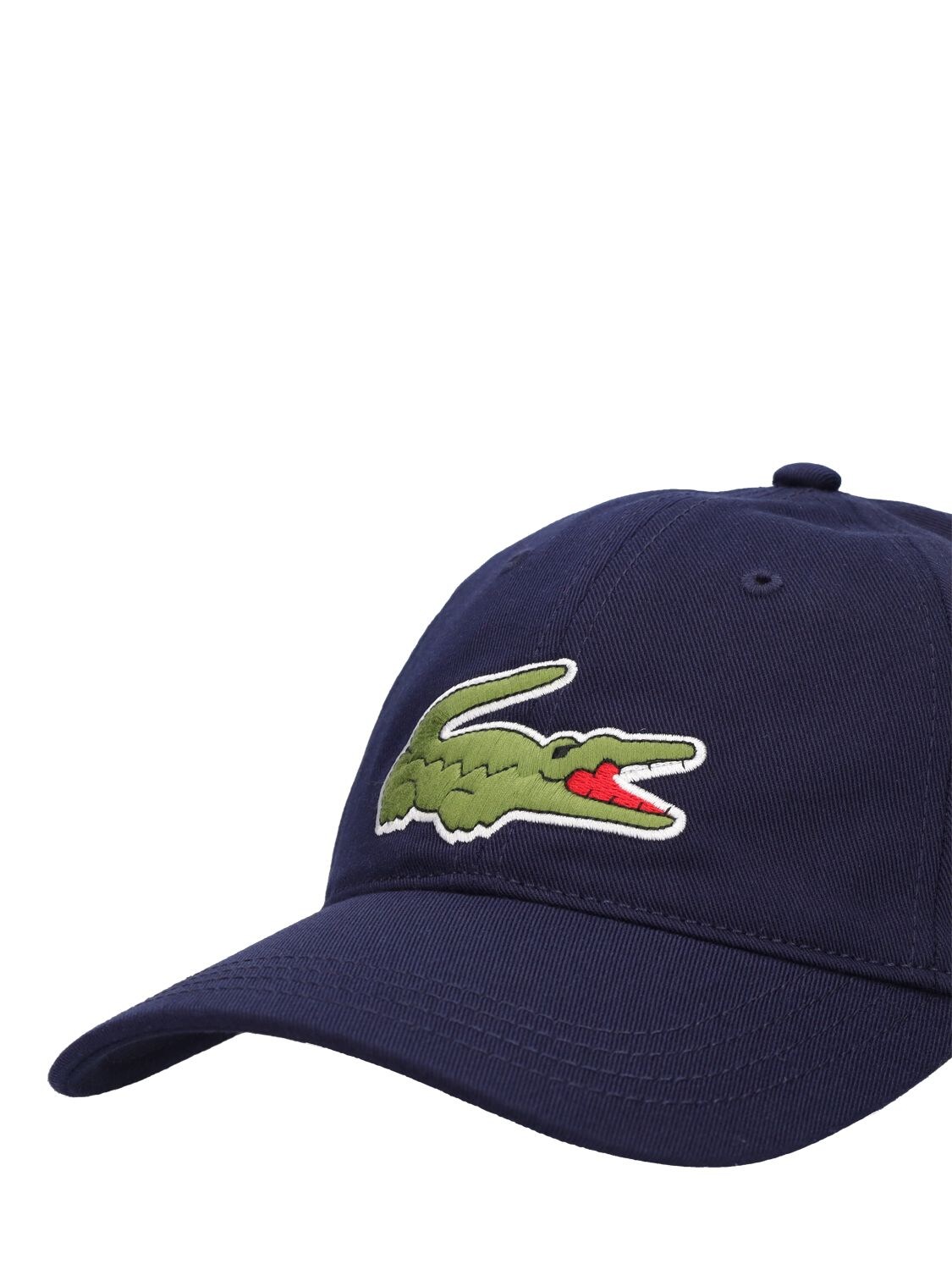 Lacoste Curved Brim Contrast Strap Oversized Crocodile Navy Blue Adjustable  Cap