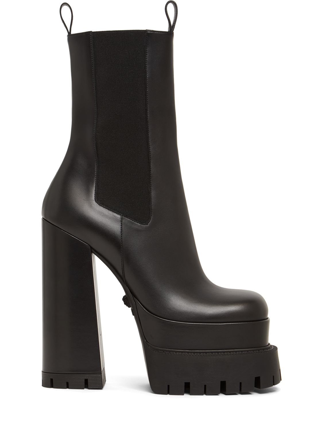 160mm Leather Platform Ankle Boots