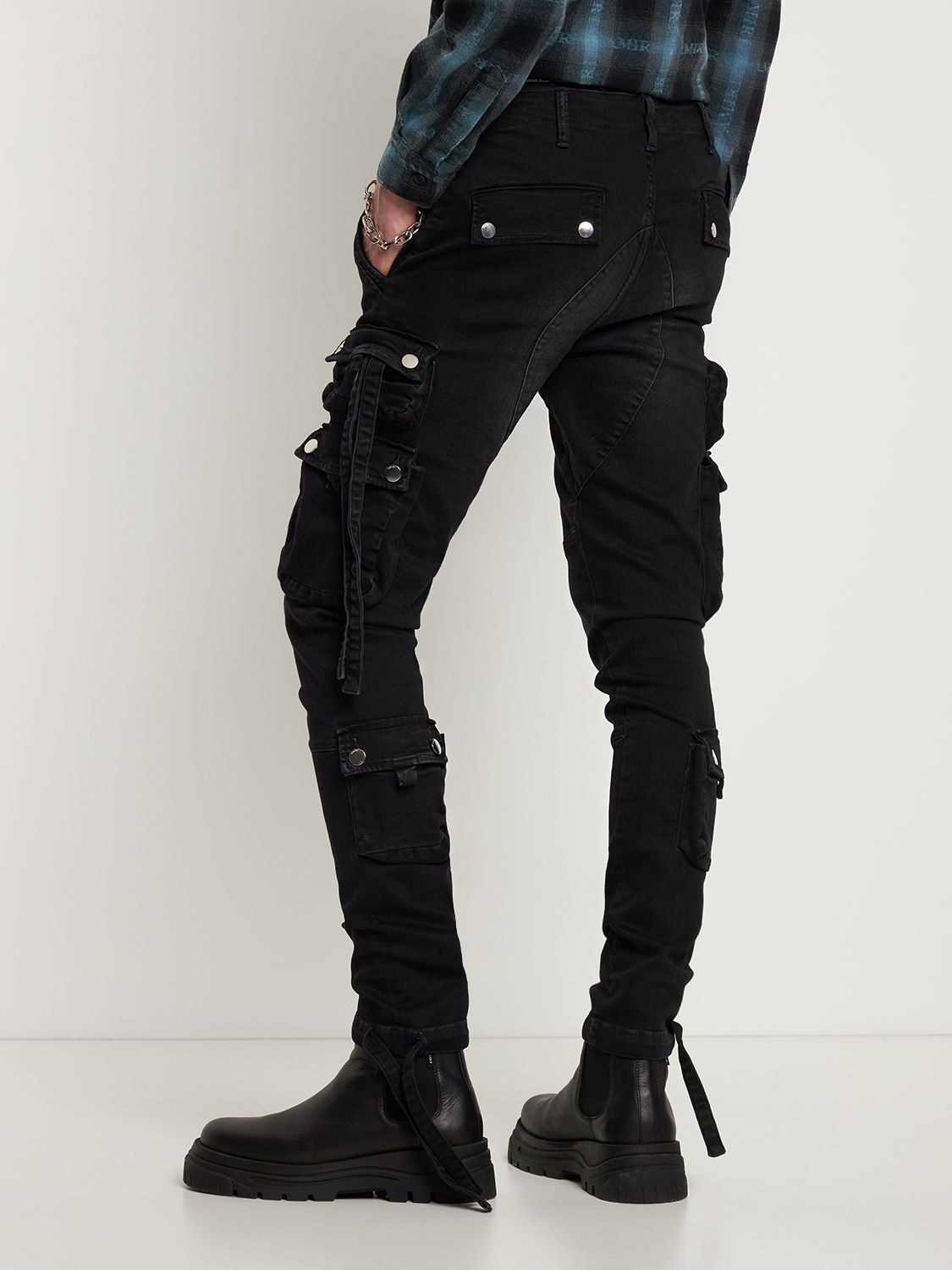 Shop Amiri Tactical Cargo Pants In Aged Black