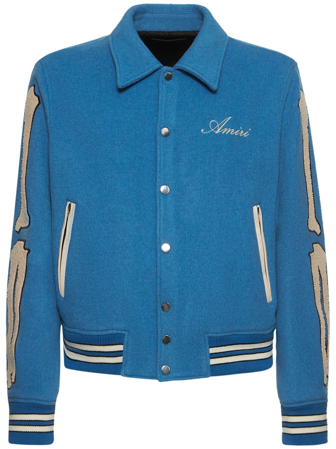 Embroidered Wool Blend Varsity Jacket in Multicoloured - Amiri