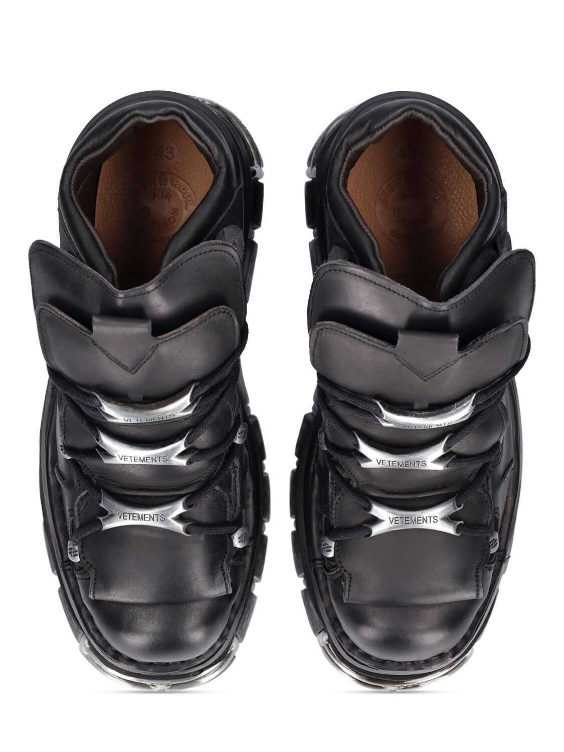 Shop Vetements New Rock Platform Sneakers In Black