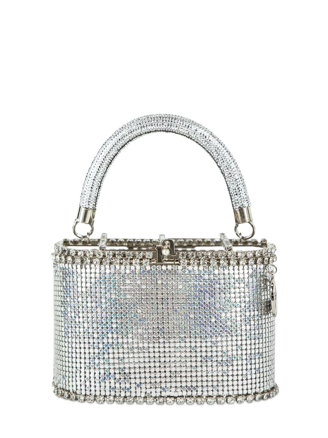 Rosantica Mini Holli Groovy Top Handle Bag In Silver