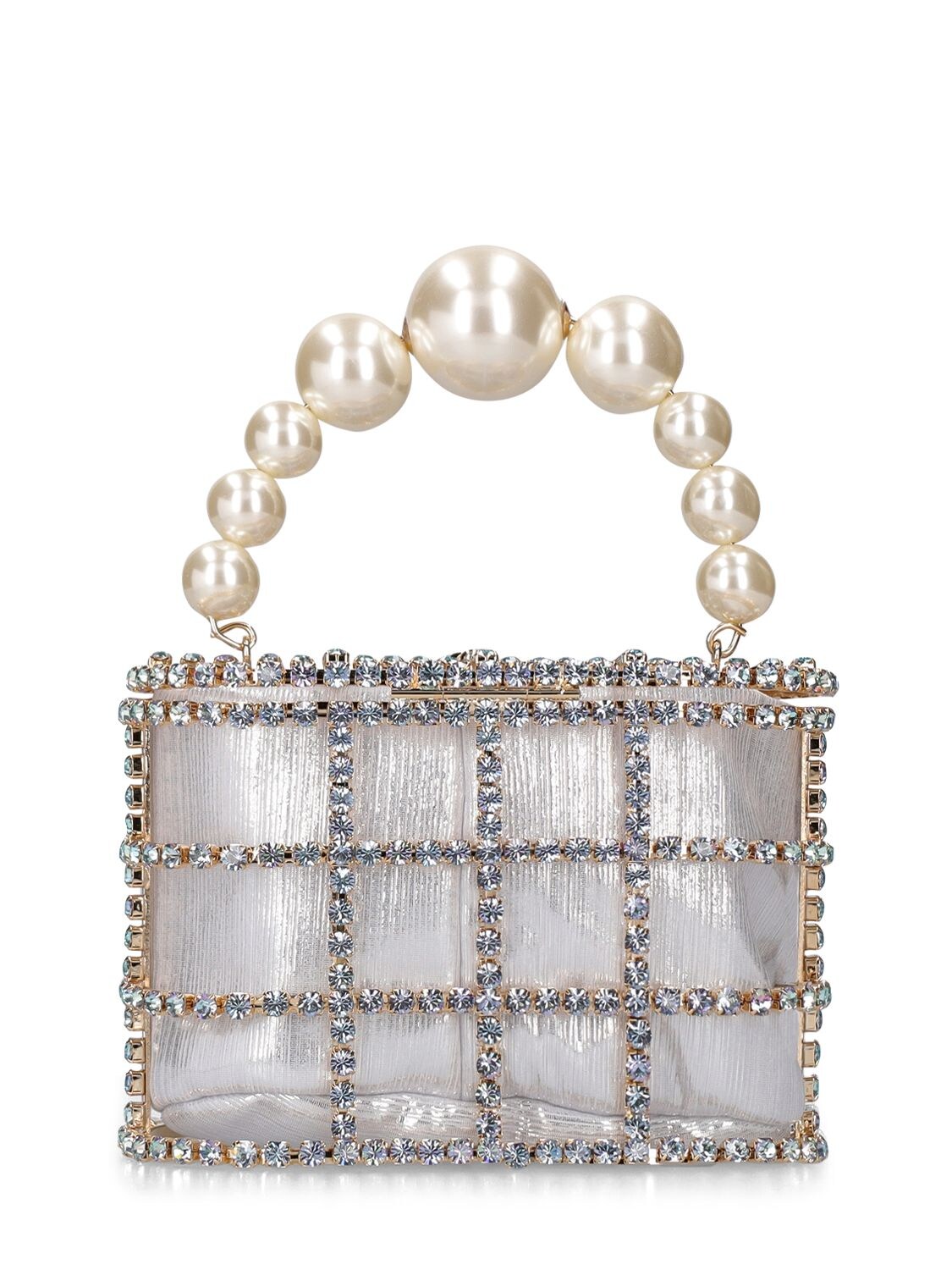 Shop Rosantica Holli Shiny Pearl Top Handle Bag In Silver