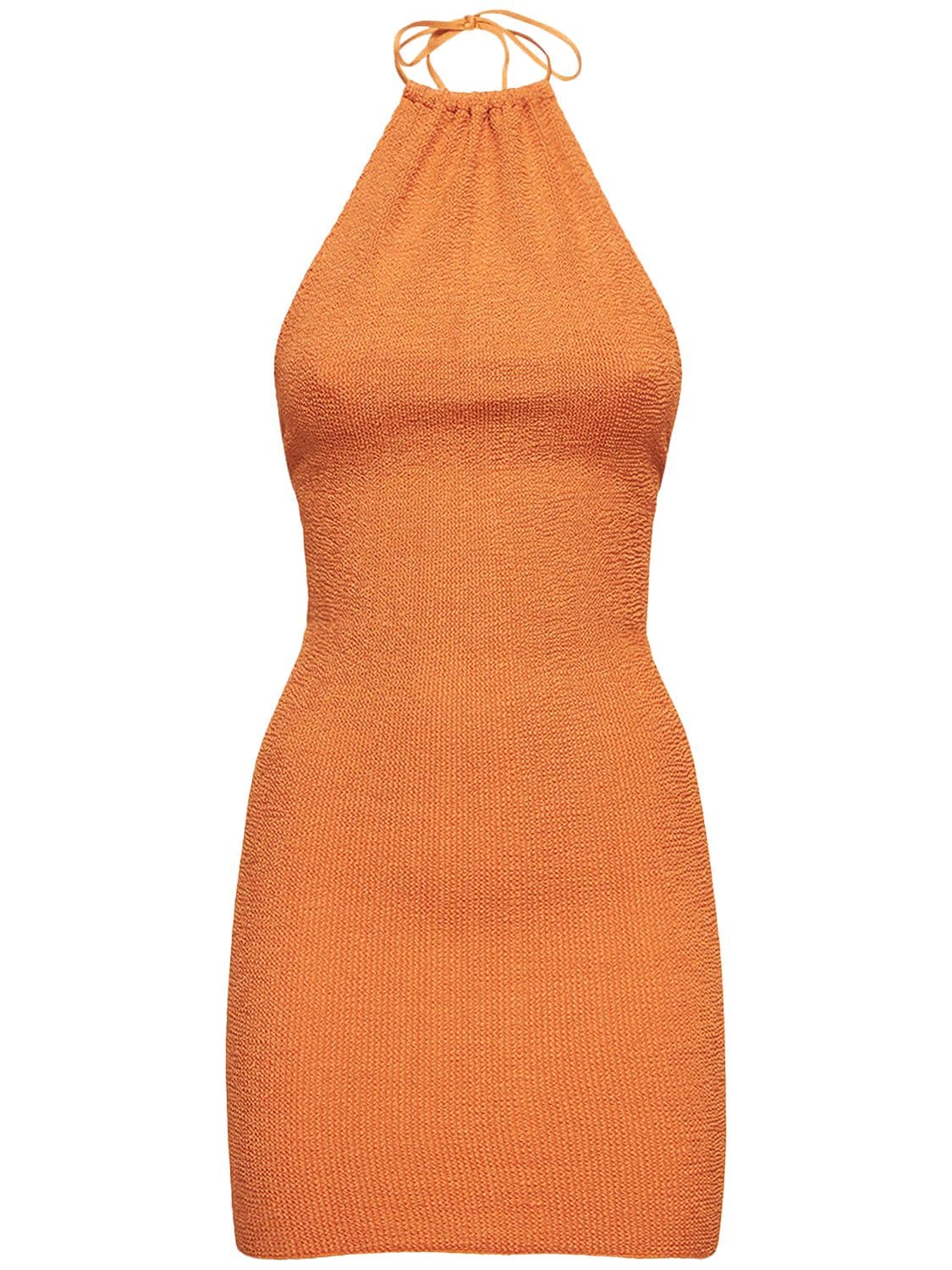 Bond Eye Imogen Halter Mini Dress In Orange