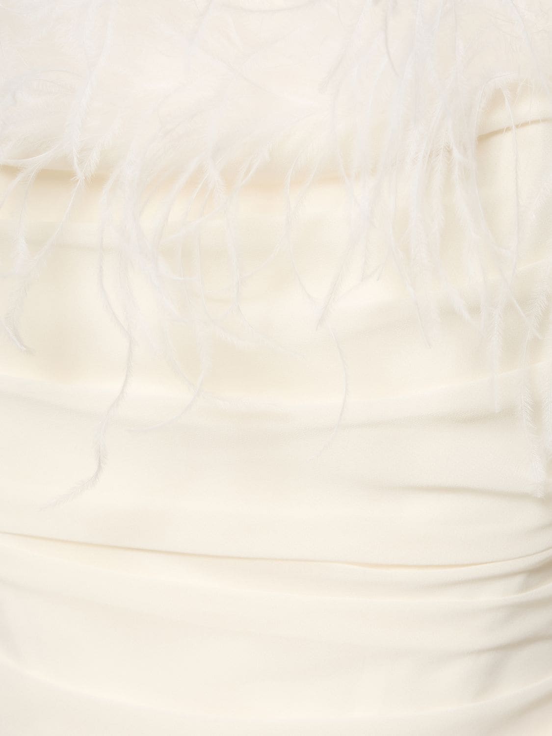 Giuseppe Di Morabito White Mini Dress With Feathers In Milk White