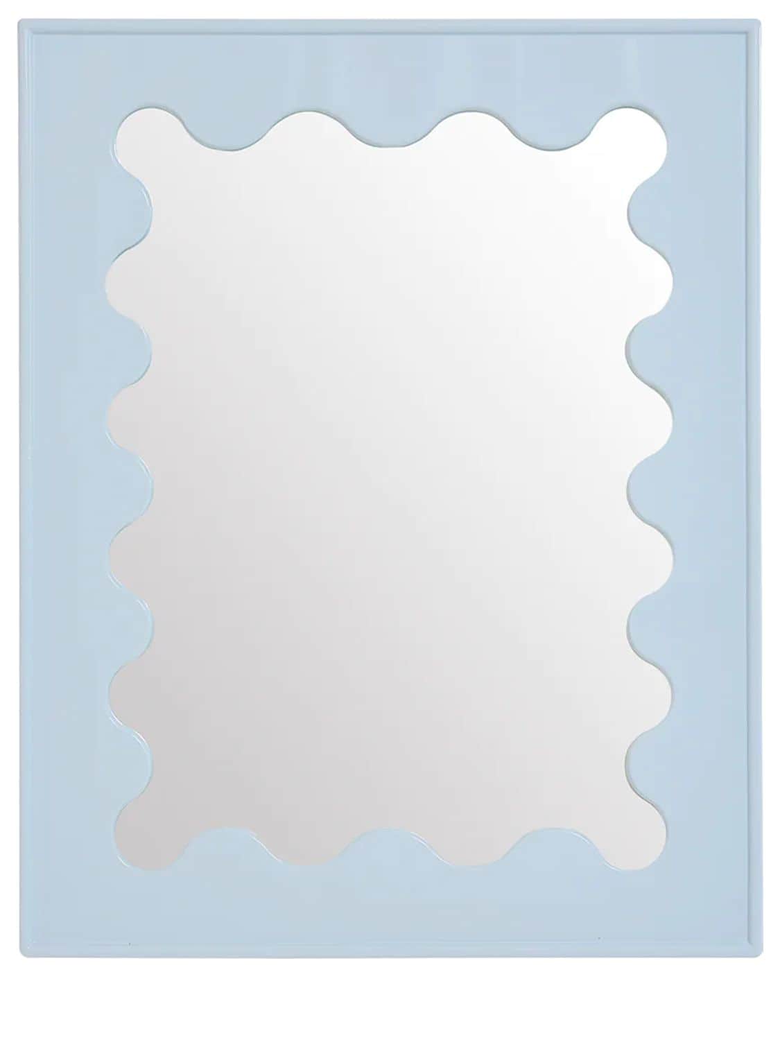 Shop Jonathan Adler Ripple Lacquer Mirror In Blue