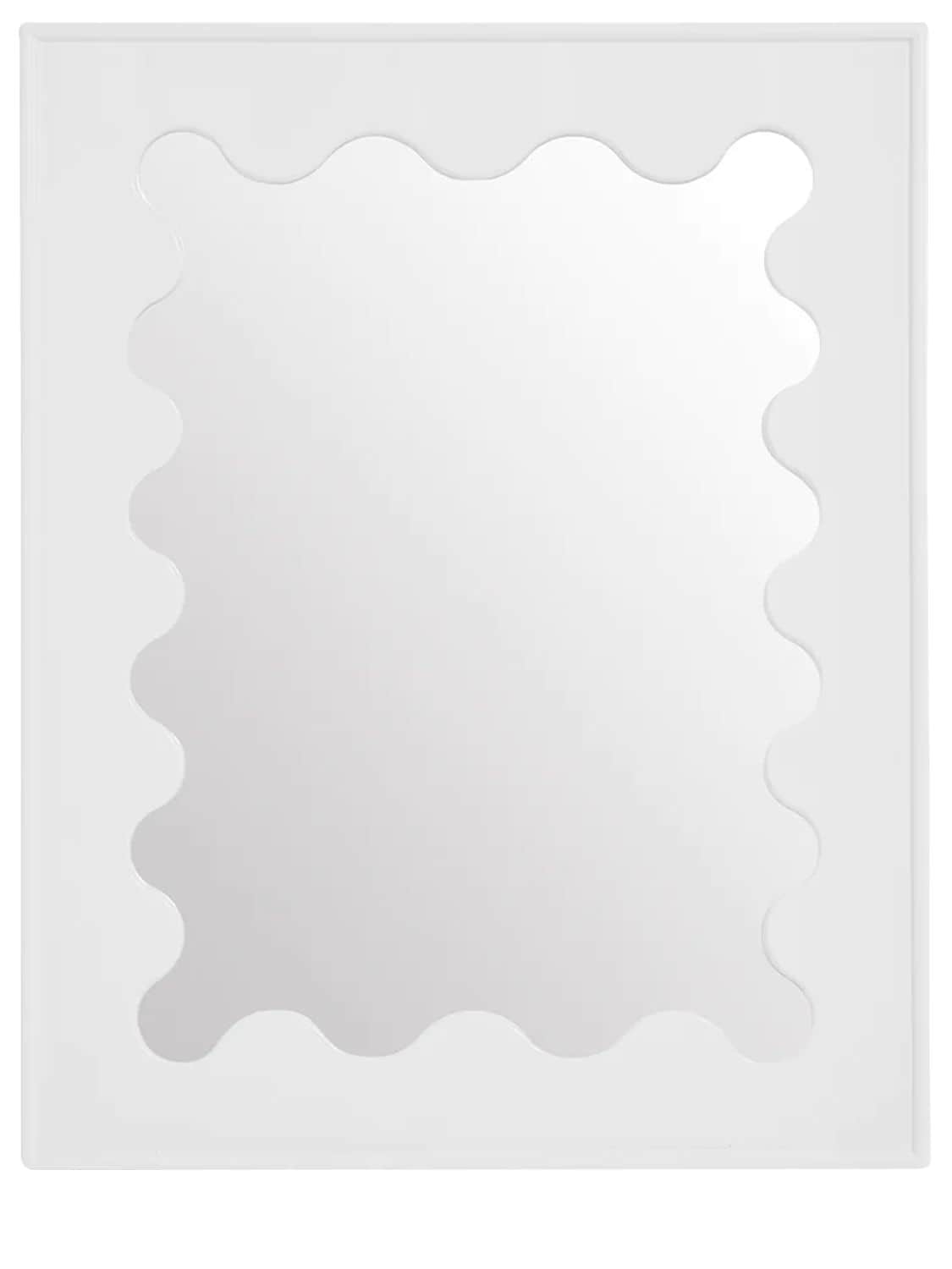 Jonathan Adler Ripple Lacquer Mirror In White