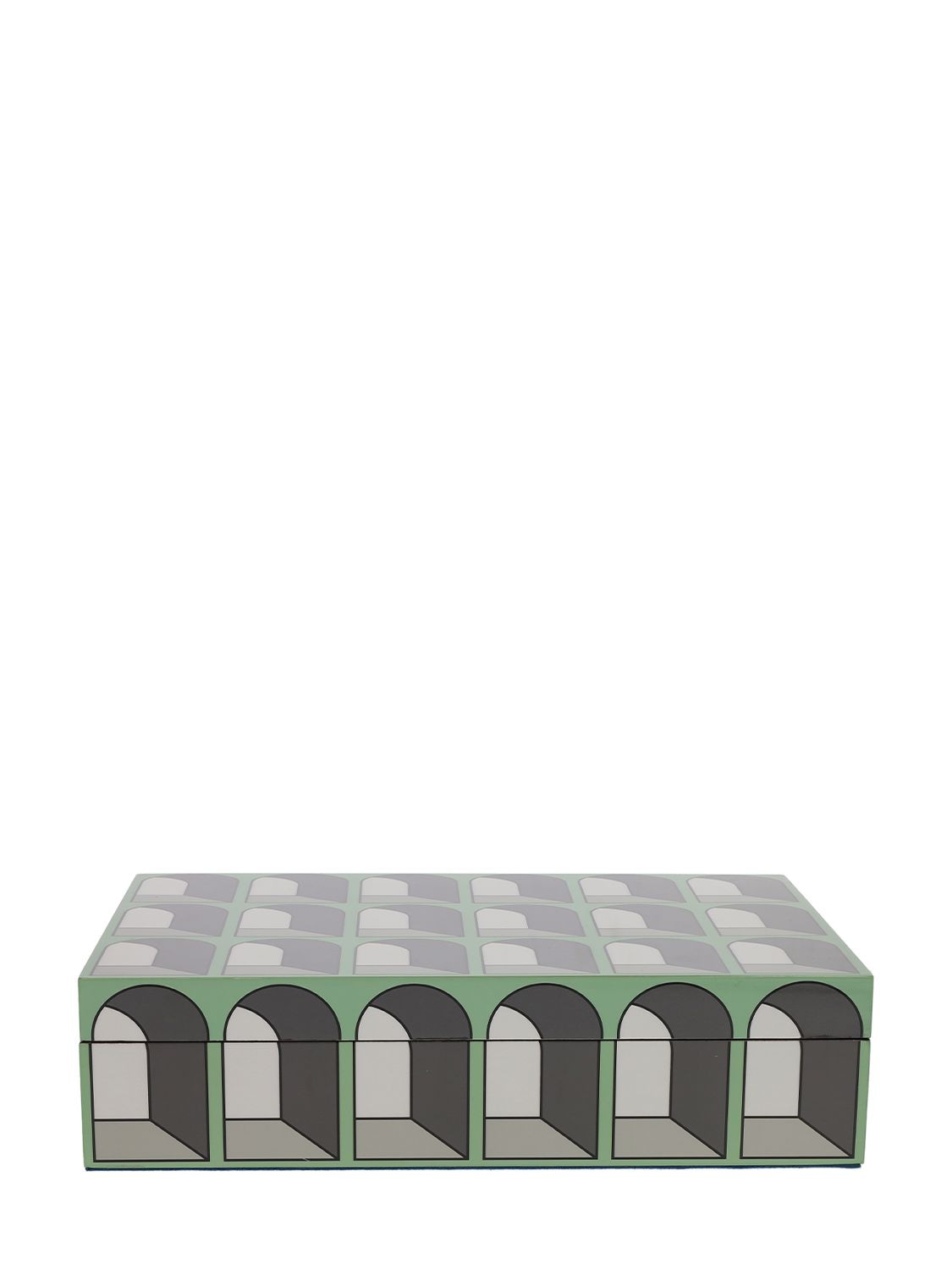 Jonathan Adler Large Arcade Lacquered Box In Green