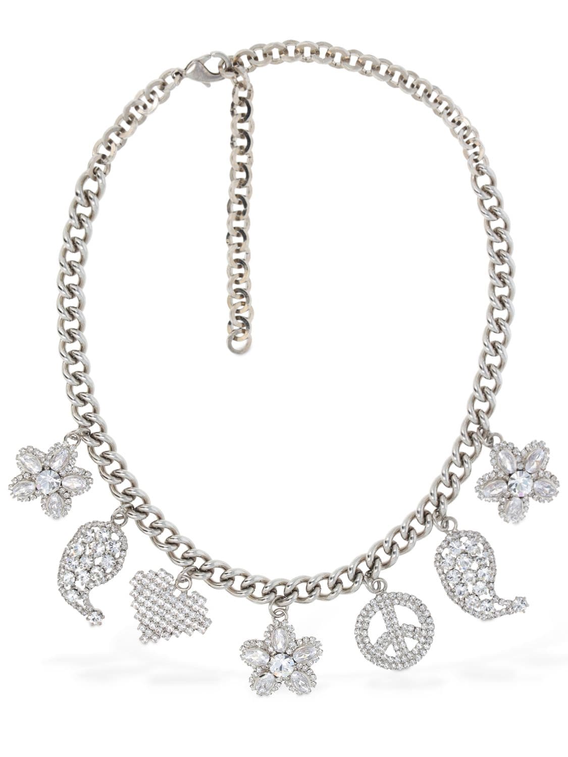 ALESSANDRA RICH CHAIN NECKLACE W/ CRYSTAL CHARMS