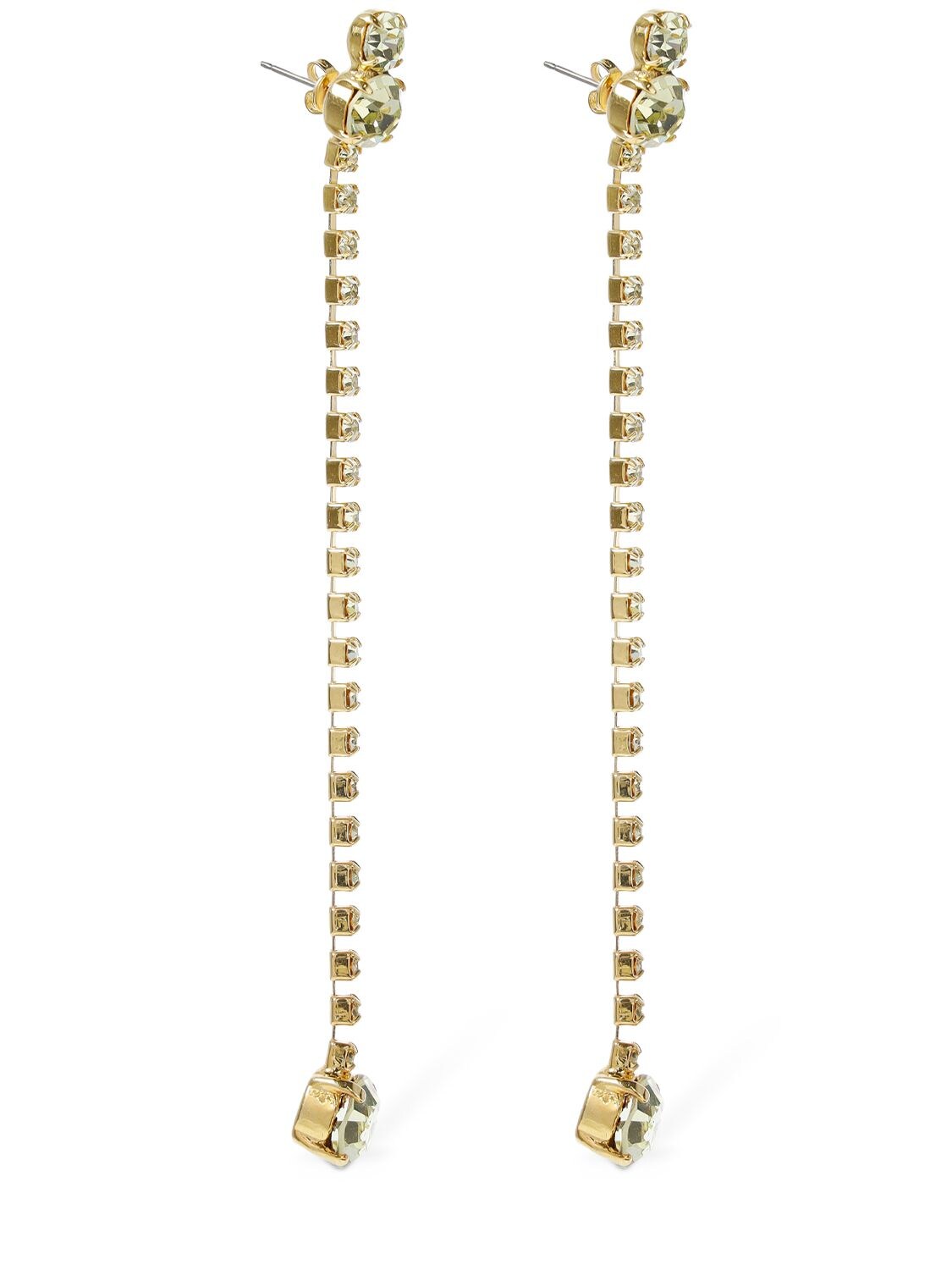 Shop Magda Butrym Crystal Strand Drop Earrings In Gold,crystal