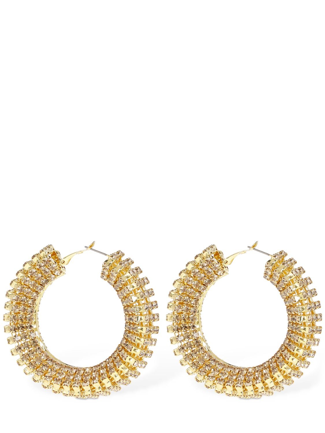 Magda Butrym Chunky Crystal Hoop Earrings In Gold,crystal