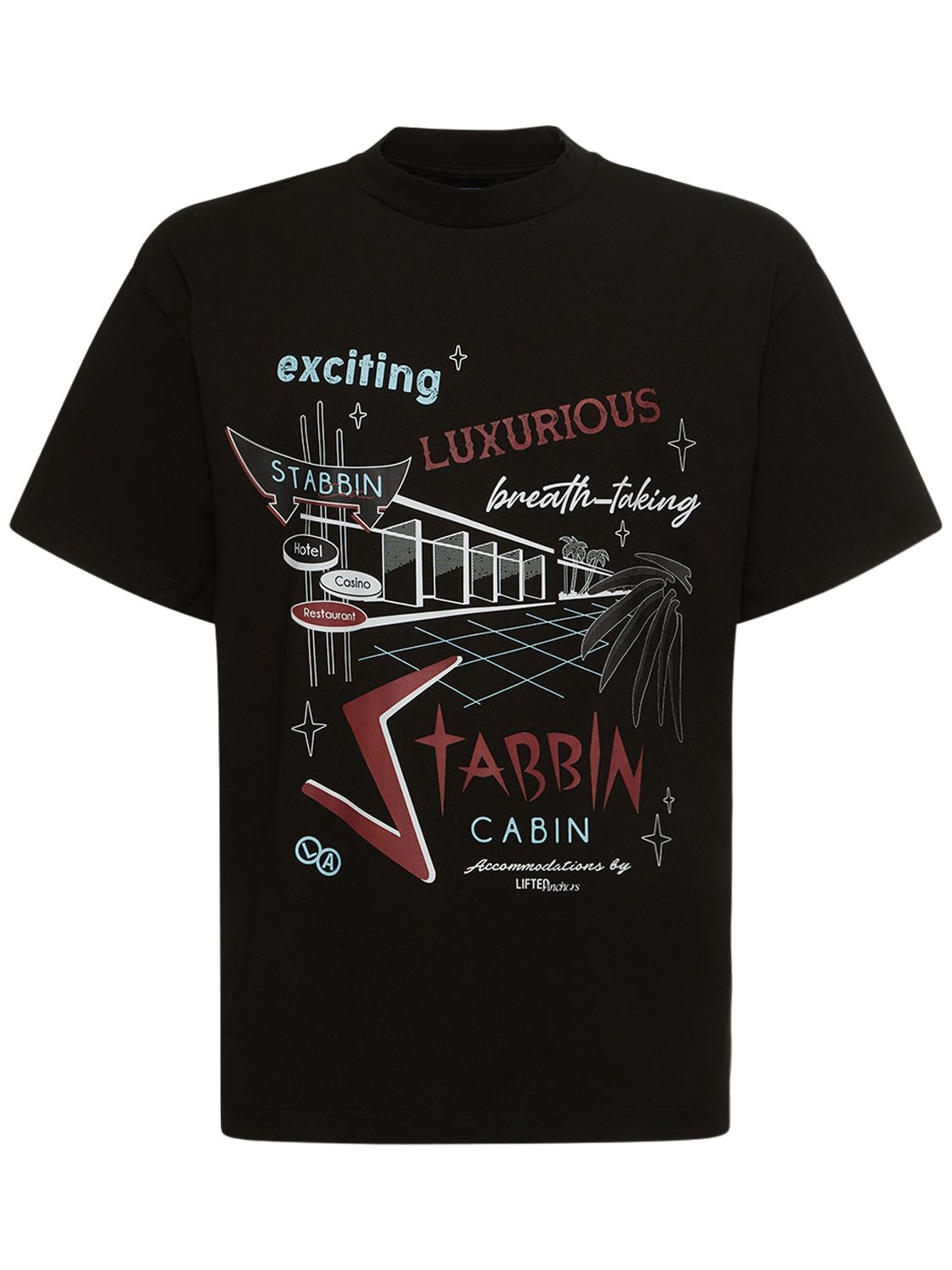 Lifted Anchors Stardust Printed Cotton Jersey T-shirt In Black