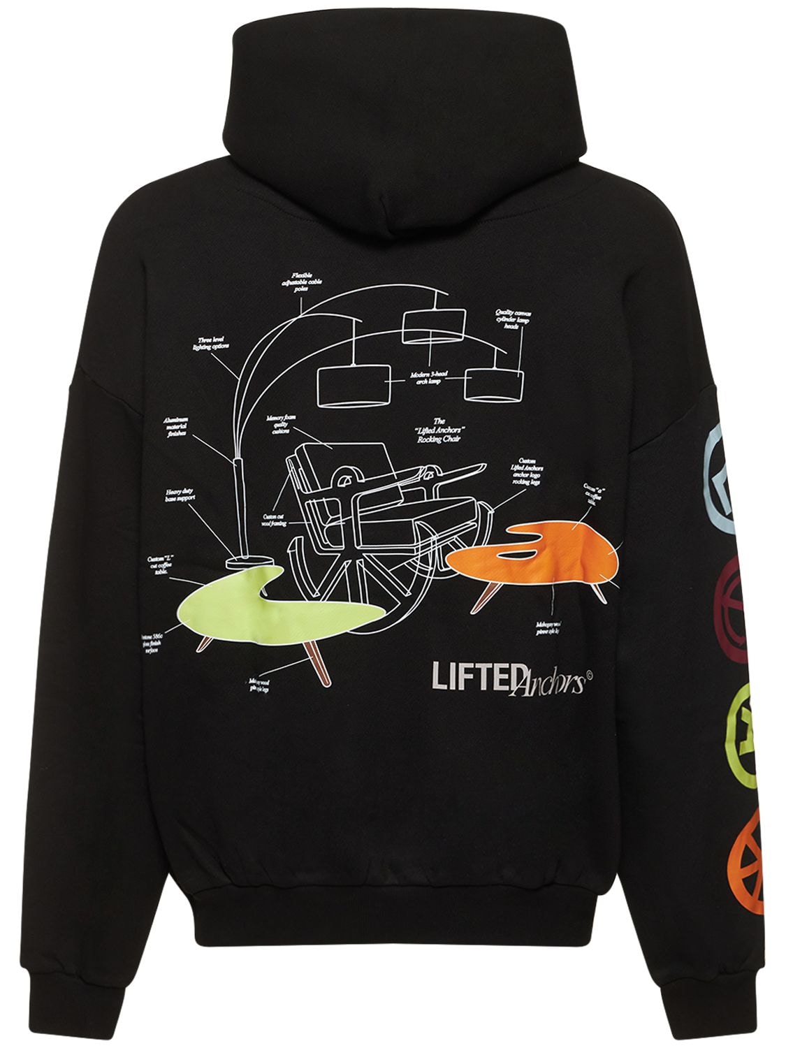 LIFTED ANCHORS Blueprint Printed Hoodie