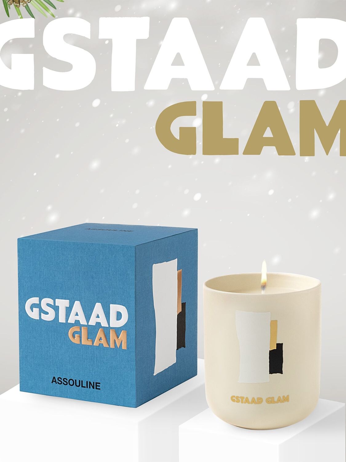Shop Assouline Gstaad Glam Scented Candle In White