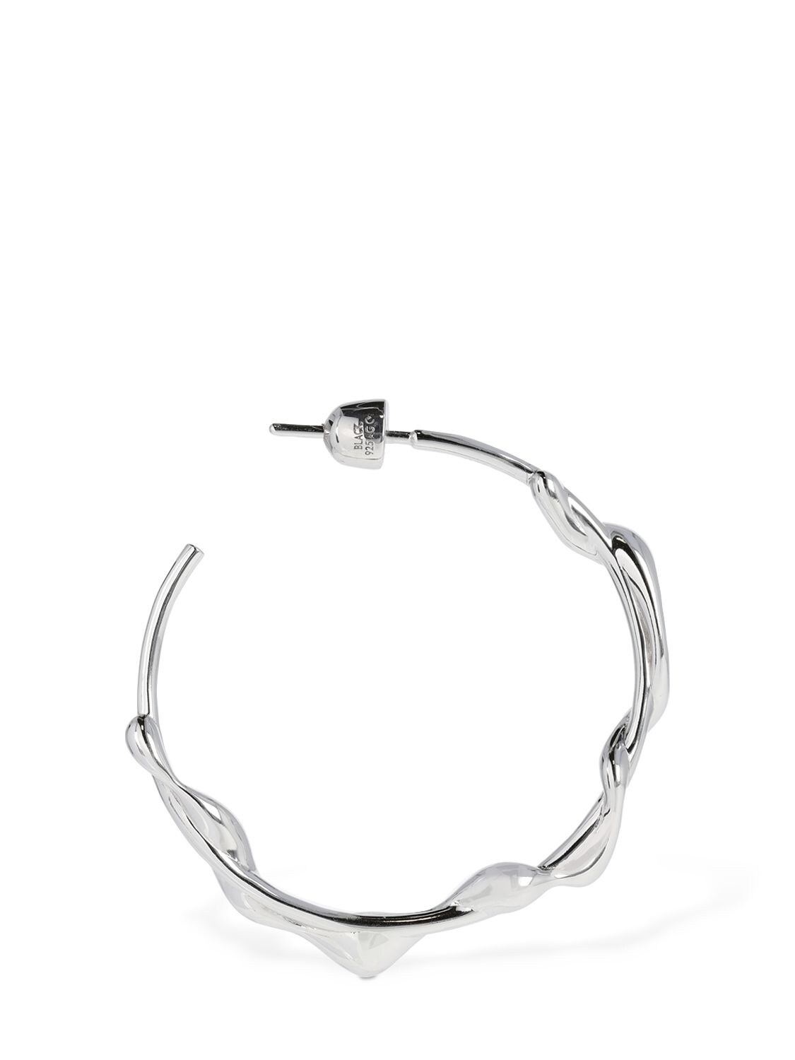 Shop Maria Black Nuri 35 Mono Hoop Earring In Silver
