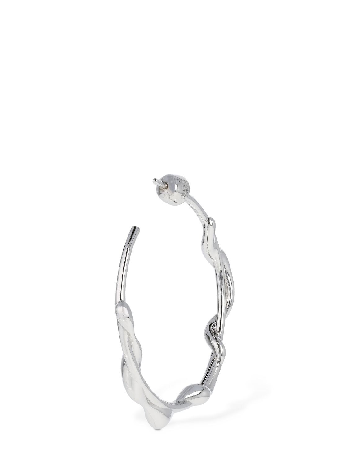 Shop Maria Black Nuri 35 Mono Hoop Earring In Silver