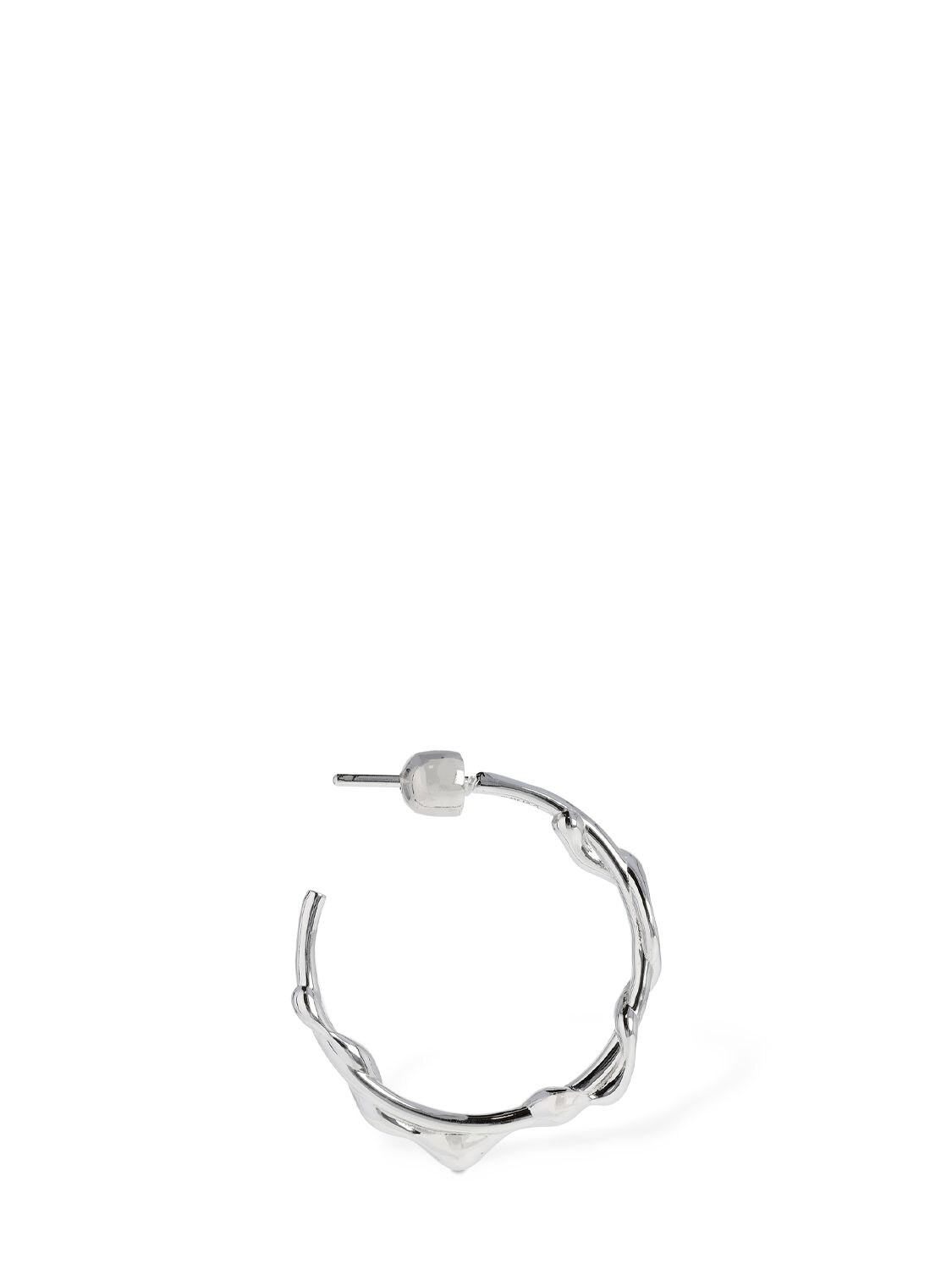 Shop Maria Black Nuri 25 Mono Hoop Earring In Silver