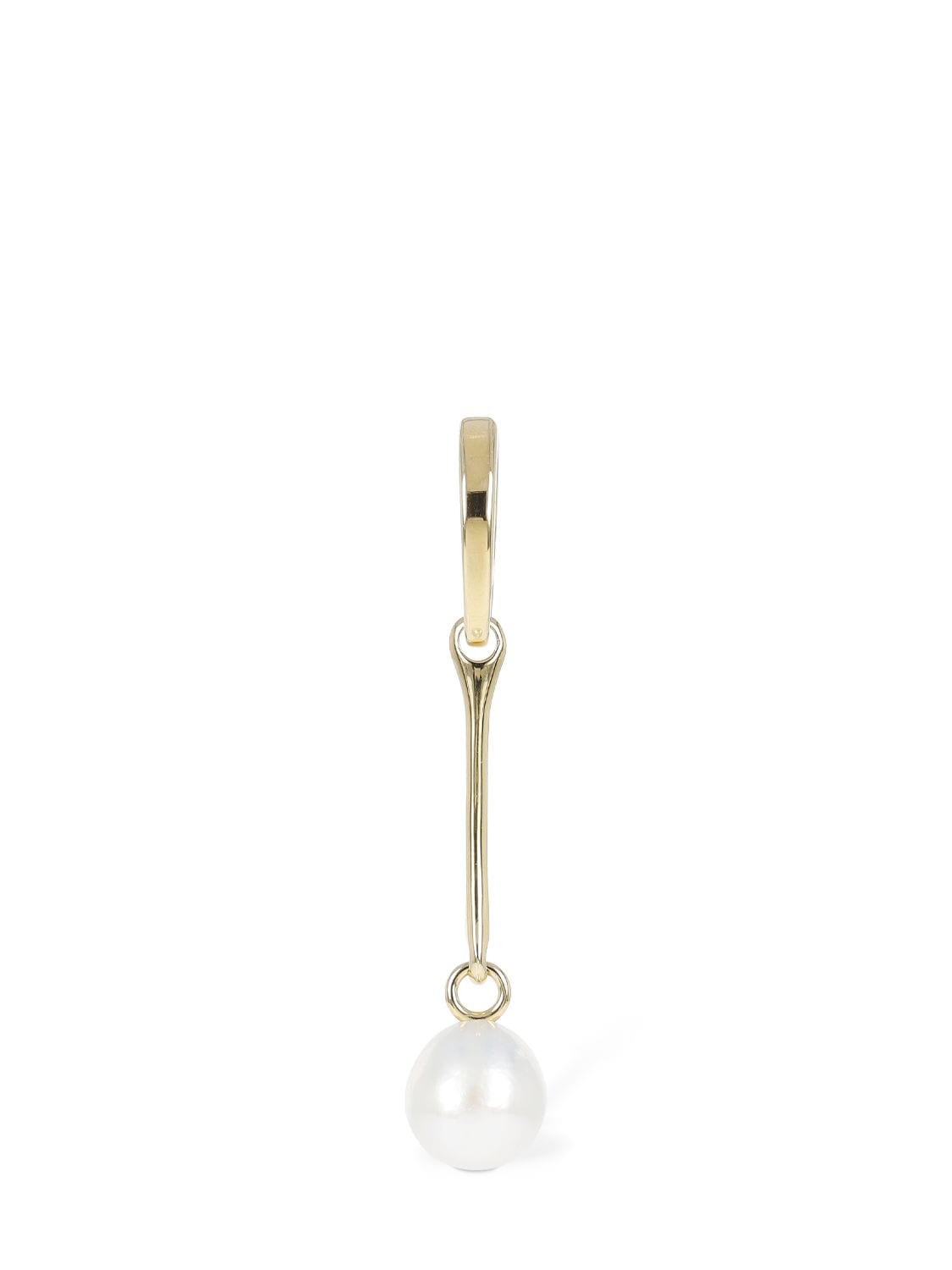 Maria Black Squash Pearl Mono Earring In Gold,pearl