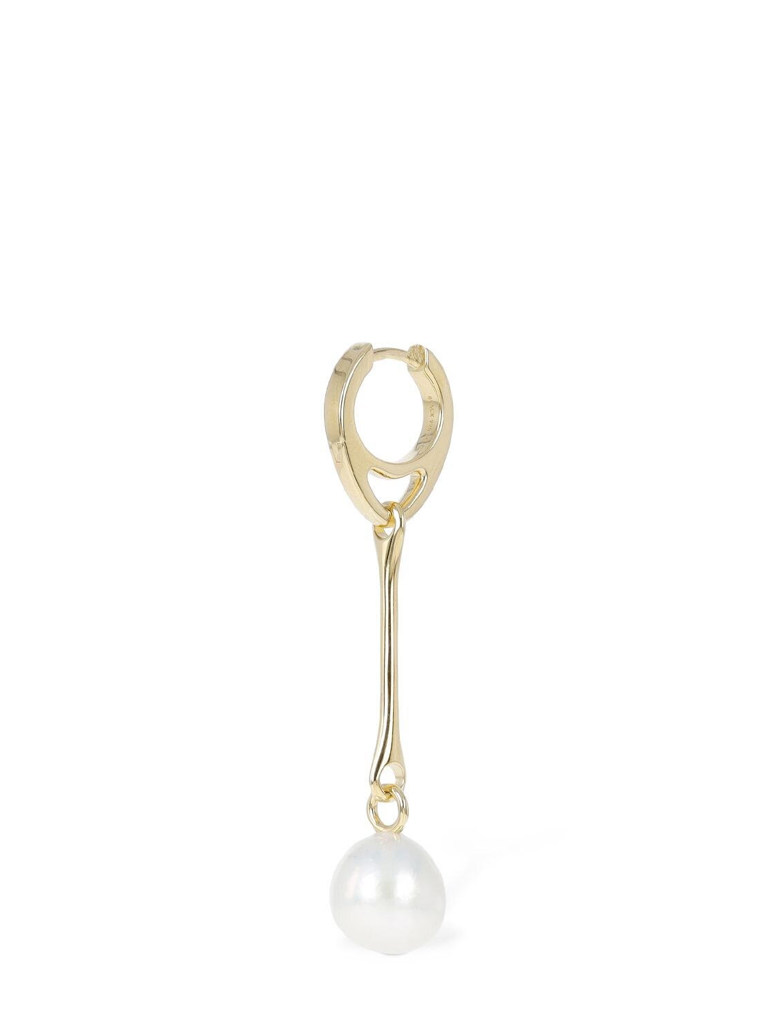 Shop Maria Black Squash Pearl Mono Earring In Gold,pearl