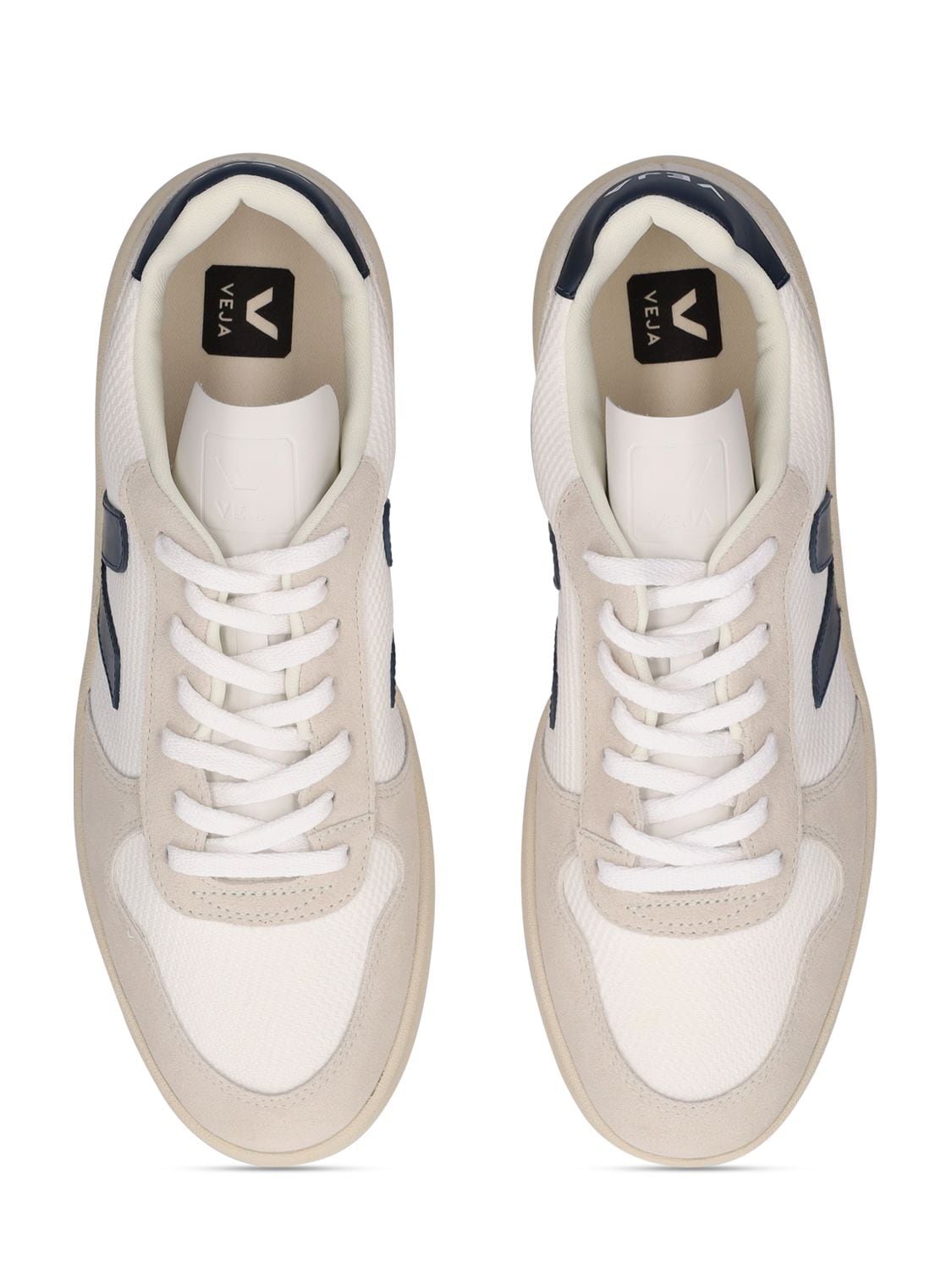 Shop Veja V-10 Leather Sneakers In White Nautico