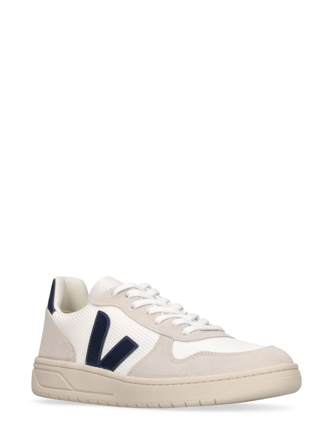 Shop Veja V-10 Leather Sneakers In White Nautico