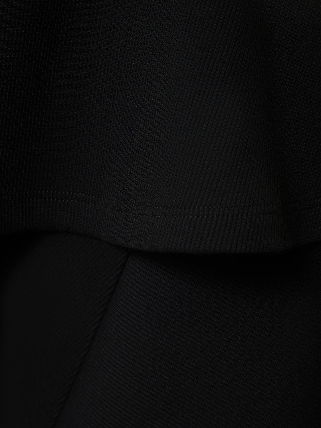 Shop Attico Magnolia Ribbed Cotton Jersey Mini Dress In Black