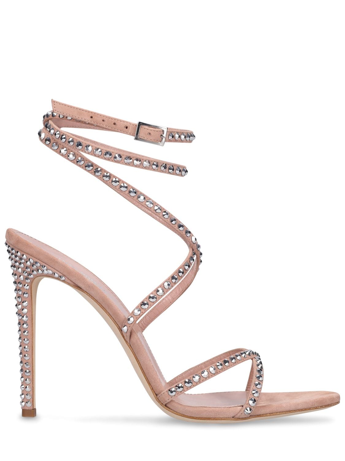 Shop Paris Texas 105mm Holly Zoe Suede & Crystal Sandals In Pink