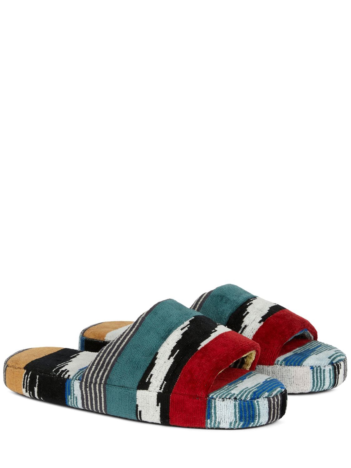 Shop Missoni Home Collection Clint Open-toe Slippers In Nero Multicolor