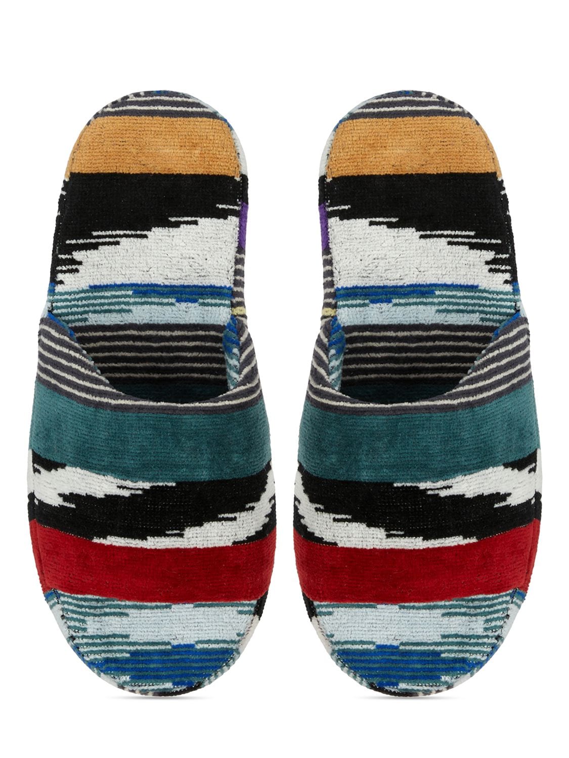 Shop Missoni Home Collection Clint Open-toe Slippers In Nero Multicolor