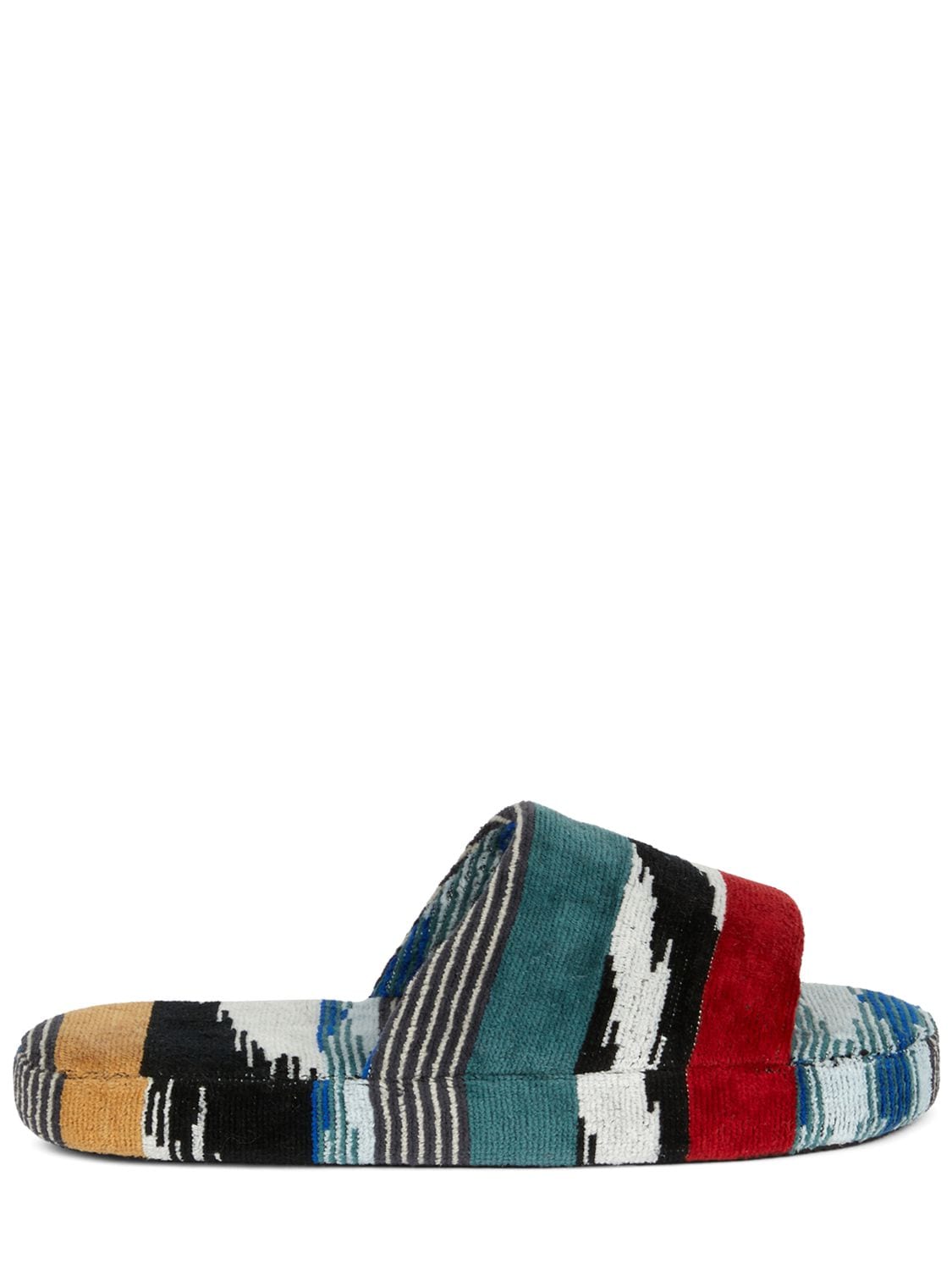 Missoni Home Collection Clint Open-toe Slippers In Nero Multicolor