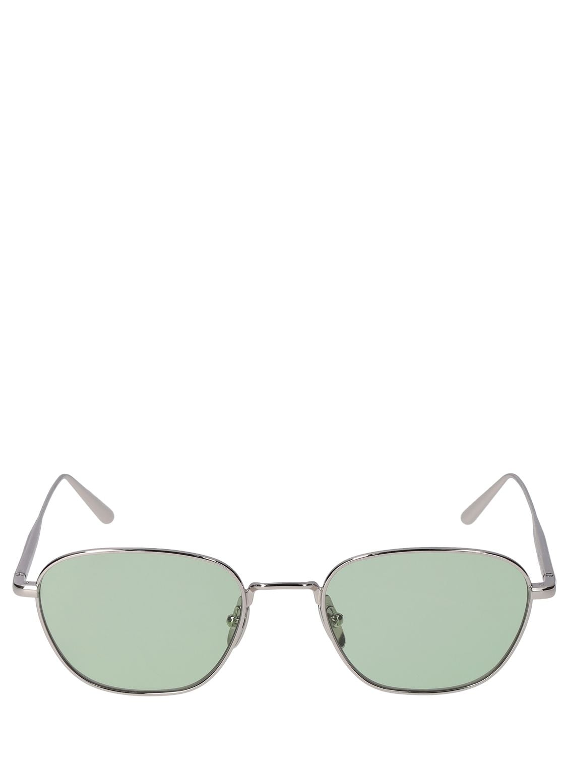 Chimi Polygon Green Stainless Steel Sunglasses In Gold,green