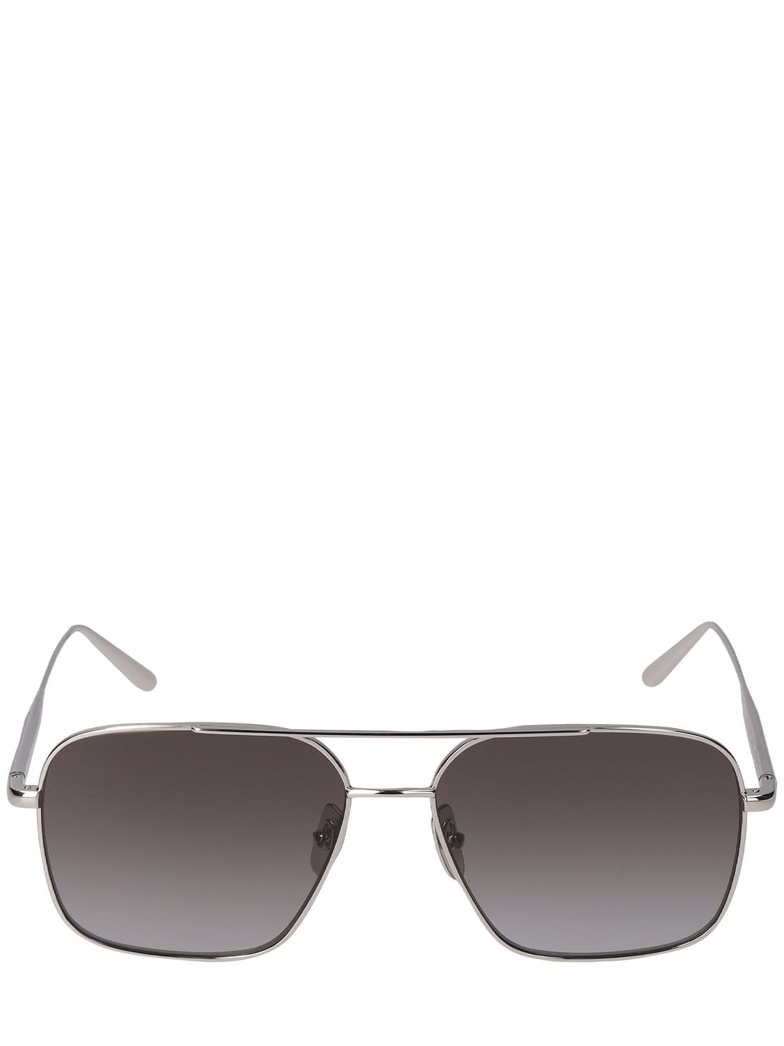 Chimi Aviator Grey Stainless Steel Sunglasses In Silver,grey