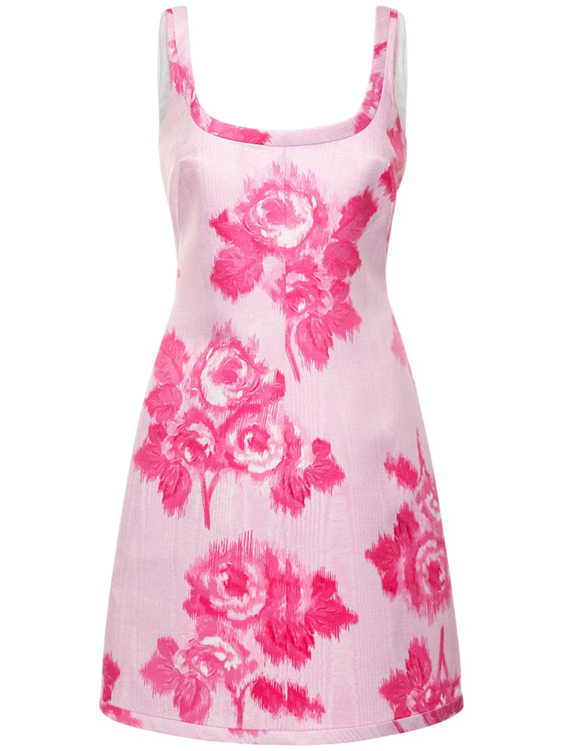 Emilia Wickstead Tattea Faille Printed Mini Dress In Pink
