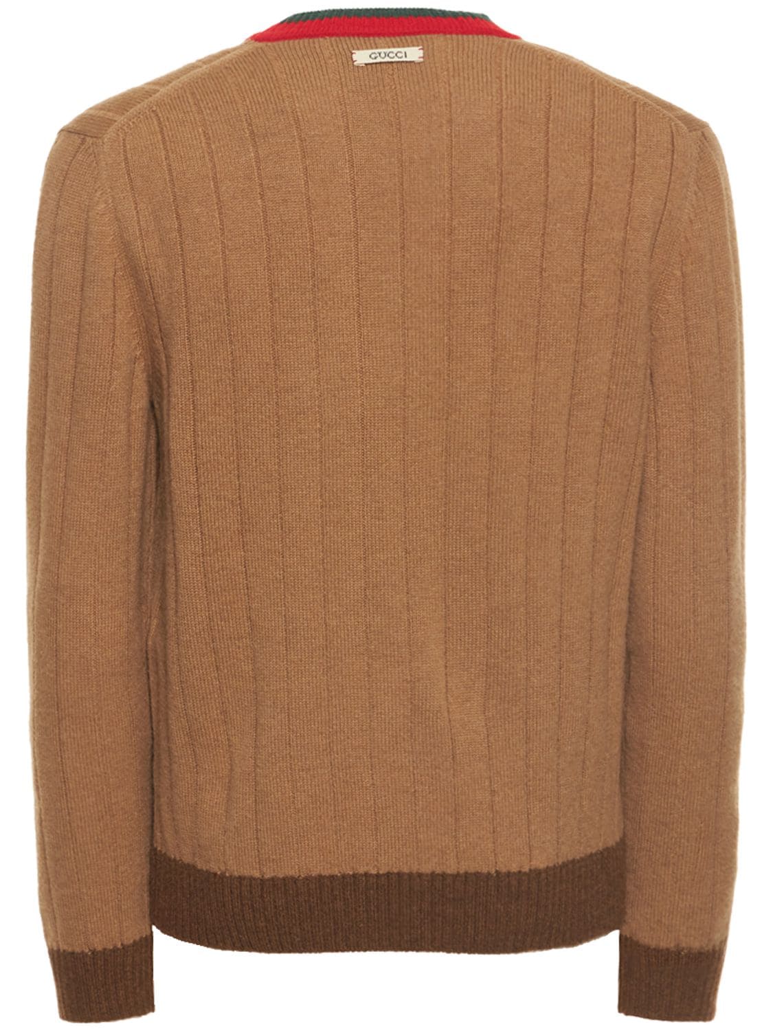Shop Gucci Rib Knit Camel Sweater In Kamel,braun