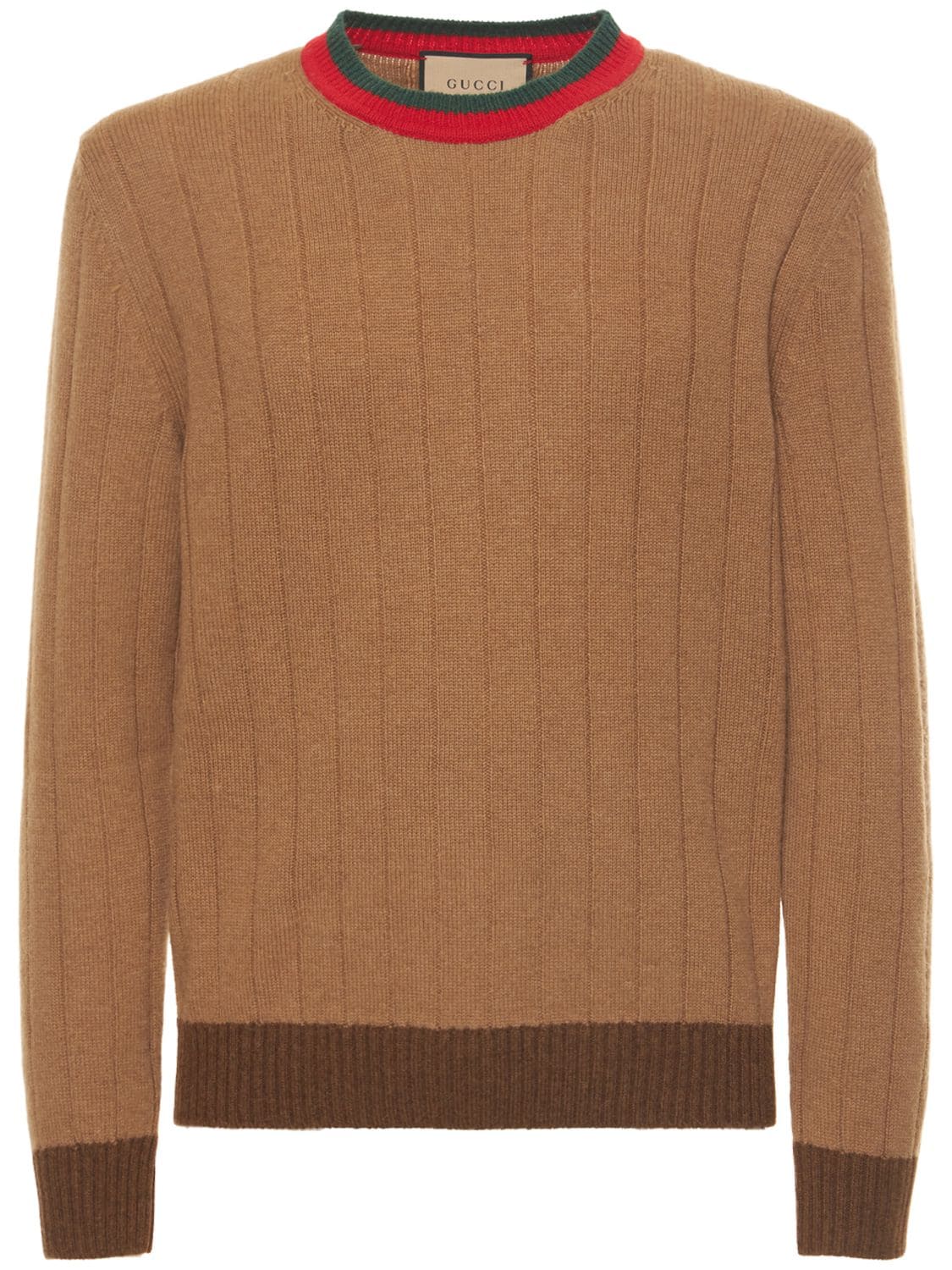 Image of Rib Knit Camel Sweater