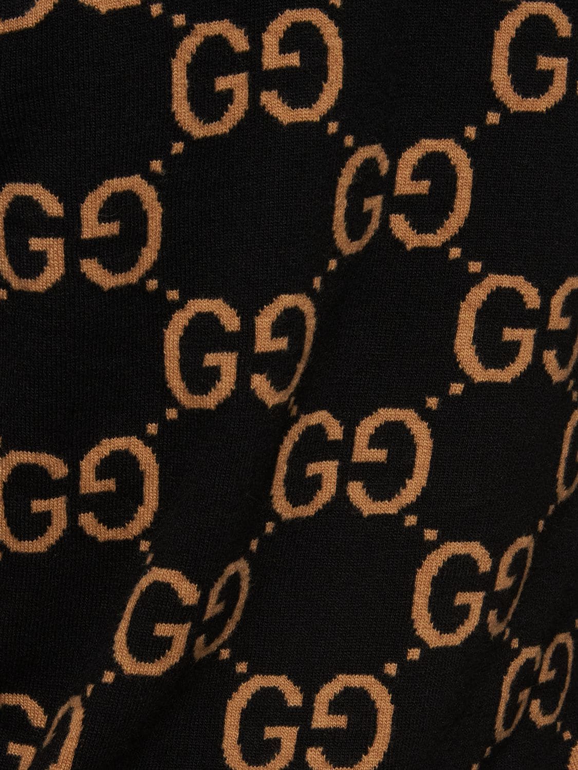 Shop Gucci Gg Wool Knit Cardigan In Black,camel
