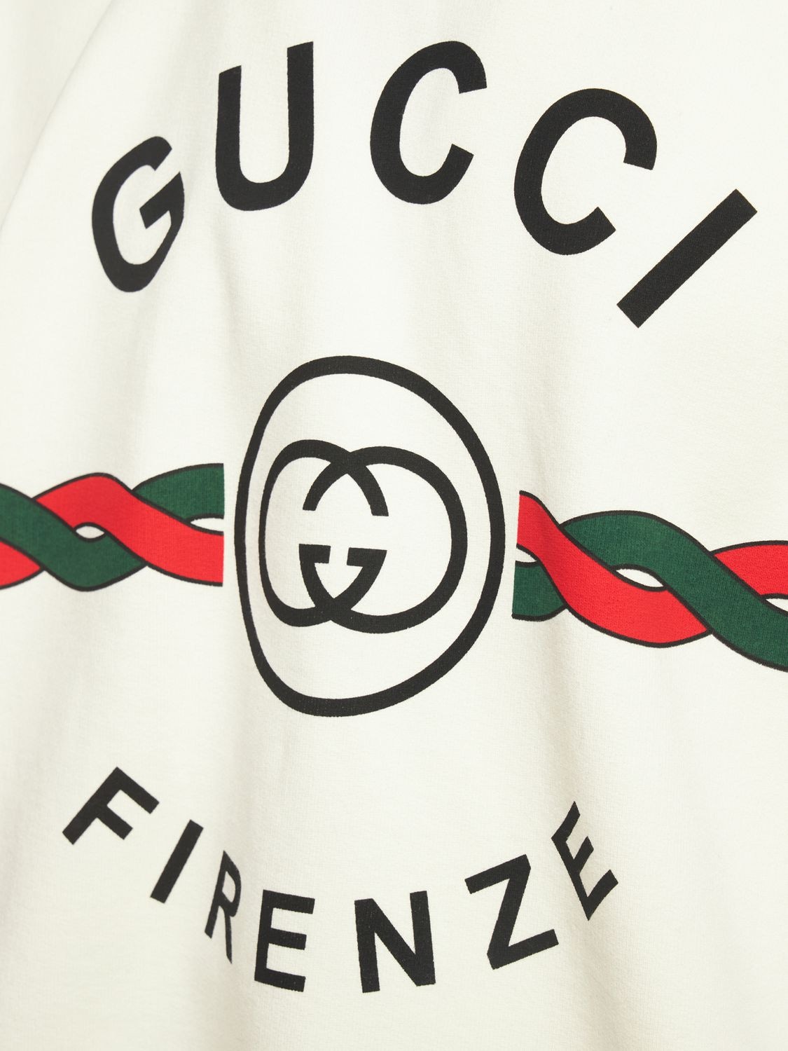 Shop Gucci Firenze 1921 Cotton Hoodie In 화이트