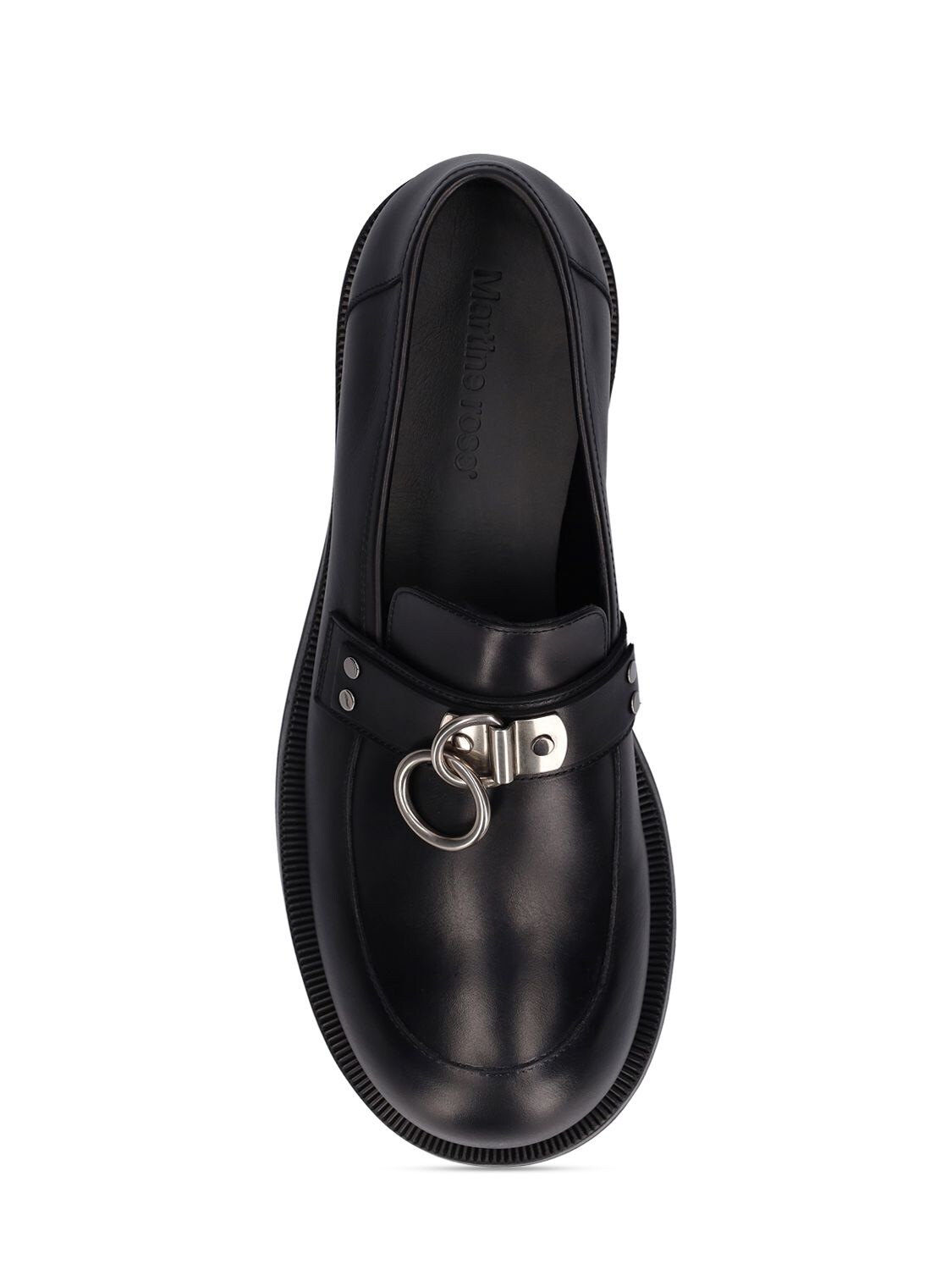 Martine Rose Bulb Toe Ring Loafers In Black | ModeSens