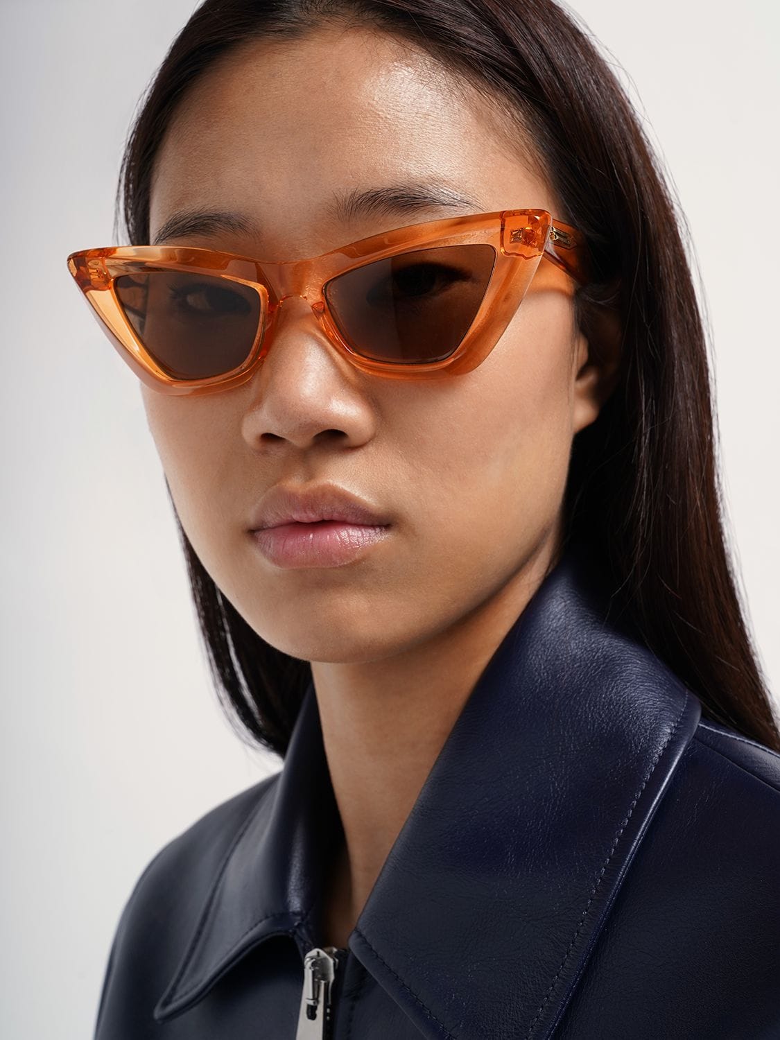 Shop Bottega Veneta Bv1101s Acetate Sunglasses In Orange